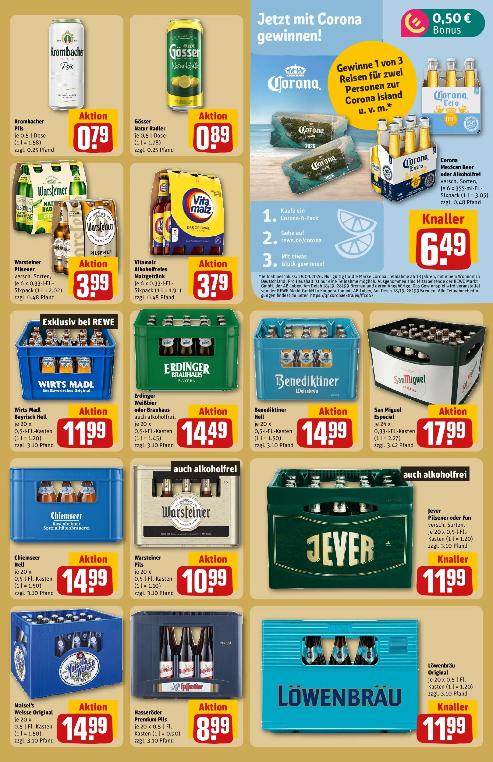 REWE Prospekt ab 27.07.2026 zum Blättern » Angebote | Seite: 17 | Produkte: Weißbier, Pils, Krombacher, Hasseröder