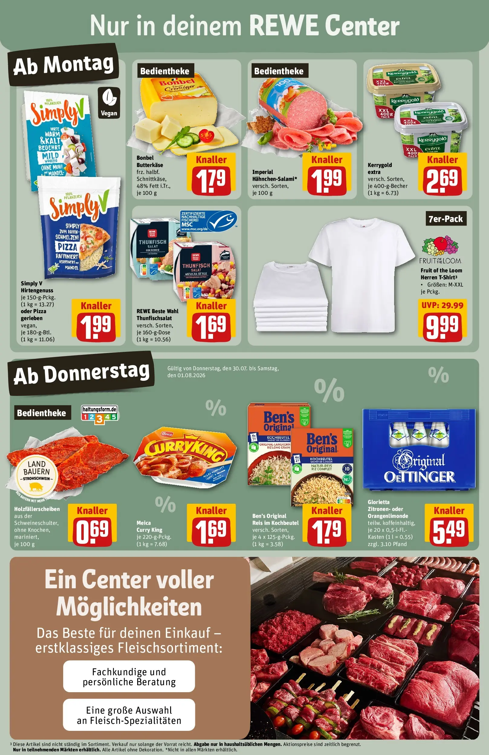 REWE Prospekt ab 27.07.2026 zum Blättern » Angebote | Seite: 3 | Produkte: Oettinger, Meica, Reis, Salat