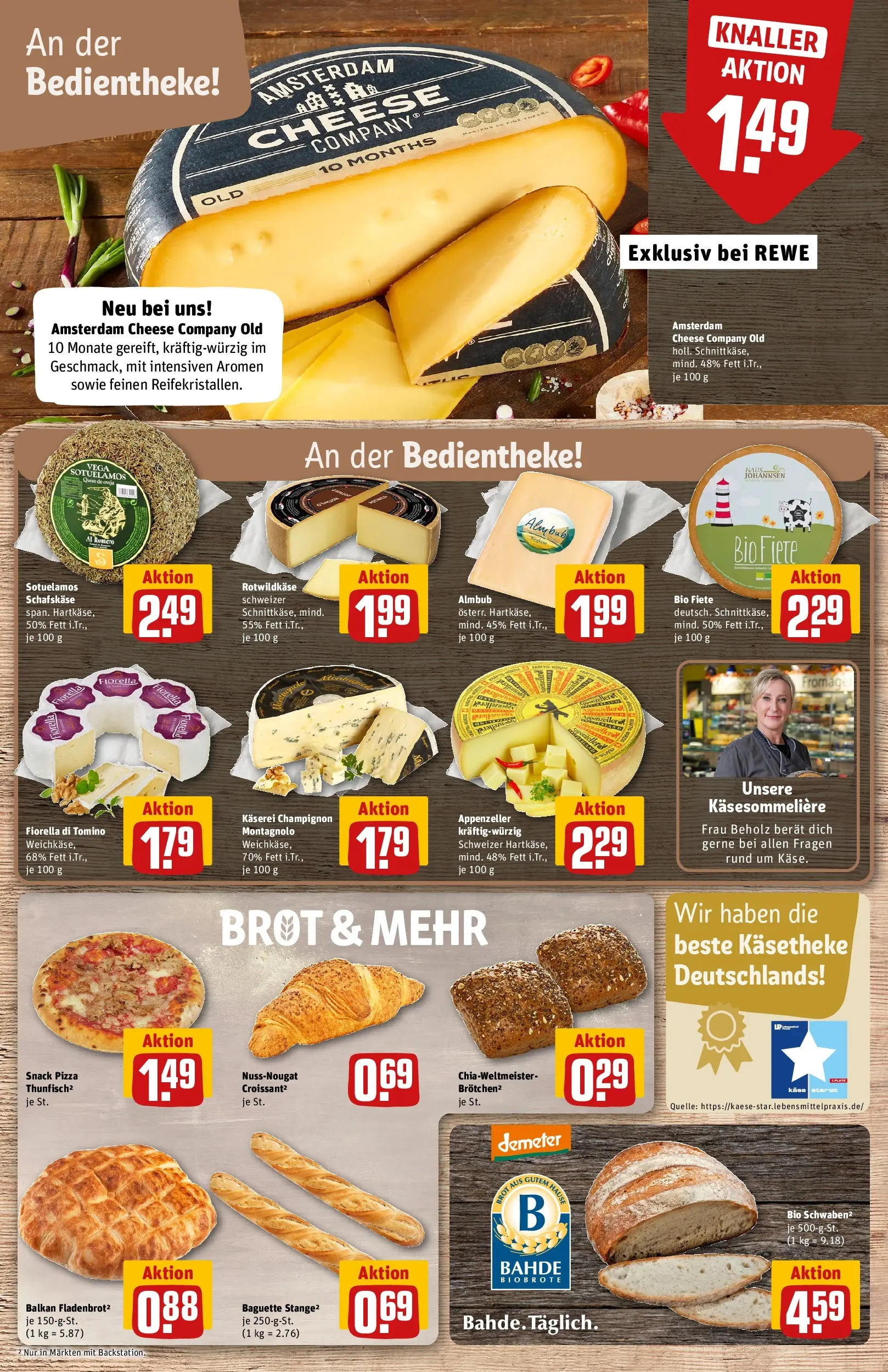 REWE Prospekt ab 27.07.2026 zum Blättern » Angebote | Seite: 11 | Produkte: Baguette, Brot, Pizza, Schafskase