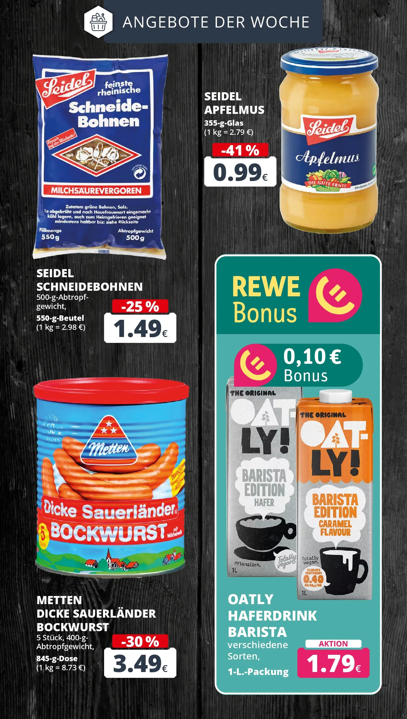 REWE Prospekt ab 27.07.2026 zum Blättern » Angebote | Seite: 4 | Produkte: Bockwurst, Haferdrink, Oatly