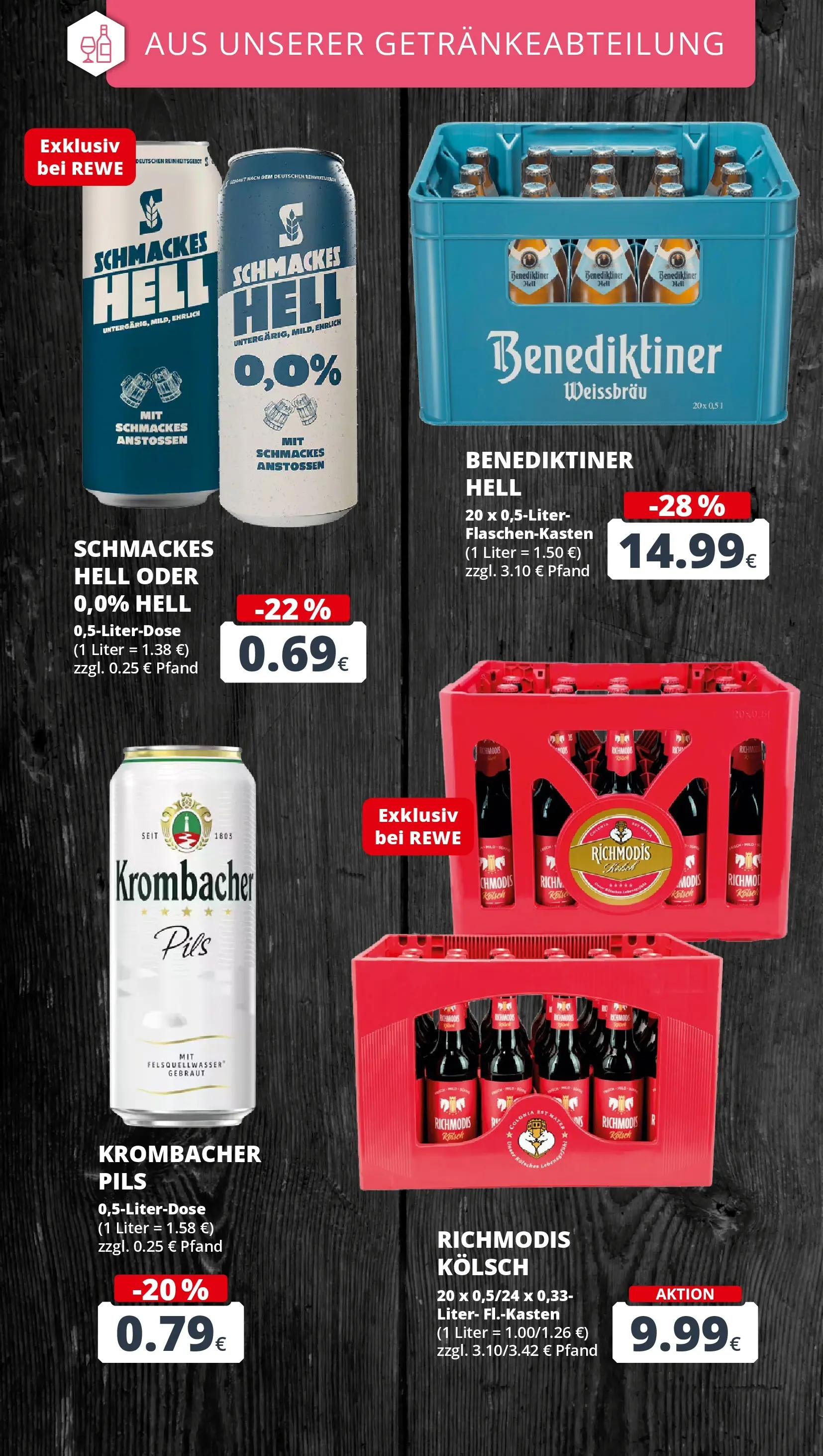 REWE Prospekt ab 27.07.2026 zum Blättern » Angebote | Seite: 19 | Produkte: Pils, Benediktiner hell, Krombacher
