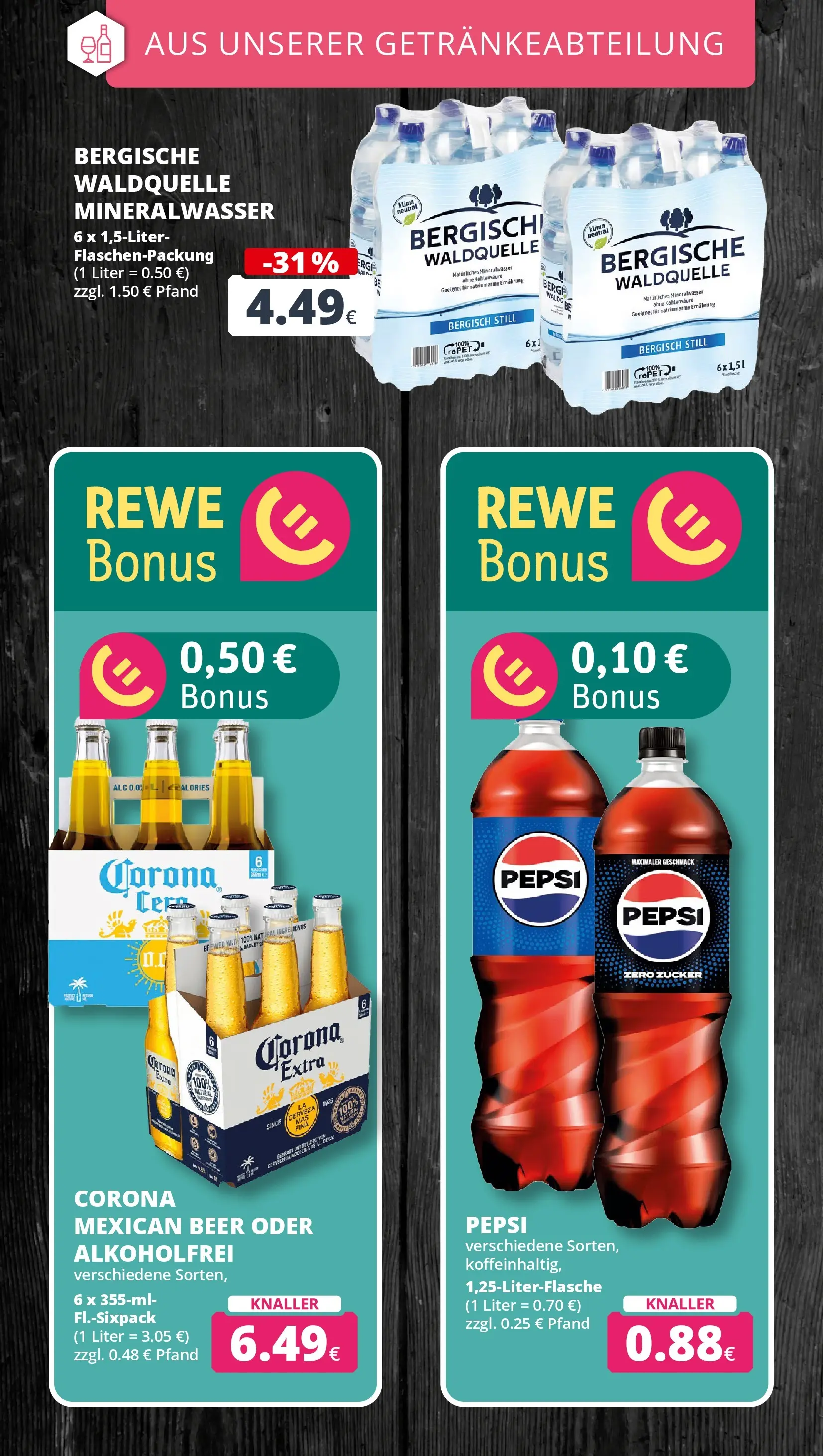 REWE Prospekt ab 27.07.2026 zum Blättern » Angebote | Seite: 21 | Produkte: Mineralwasser, Zucker, Pepsi