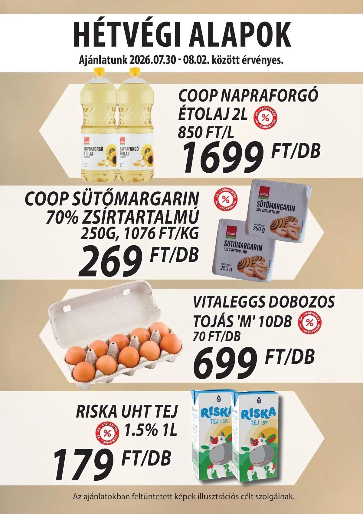 COOP Szolnok akciós újság Gyöngyös - 2026.07.30. -tól/töl > akció, lapozható szórólap 🛍️ | Oldal: 3 | Termékek: Étolaj, Tej, Tojás