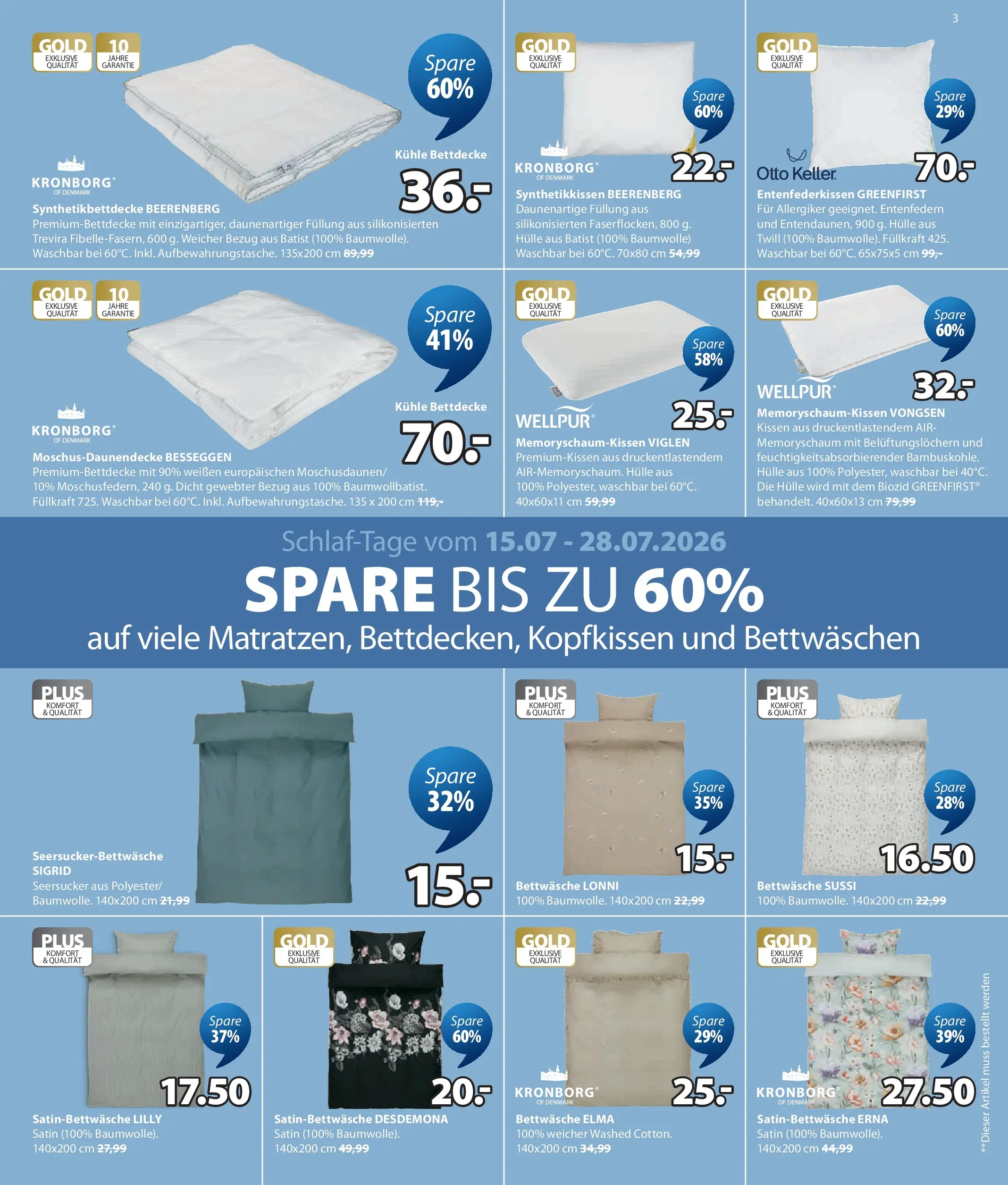 JYSK - JYSK: Sale Spare Bis Zu 70% von 29.07.2026 - Aktuelle Angebote | Seite: 3 | Produkte: Hülle, Kissen