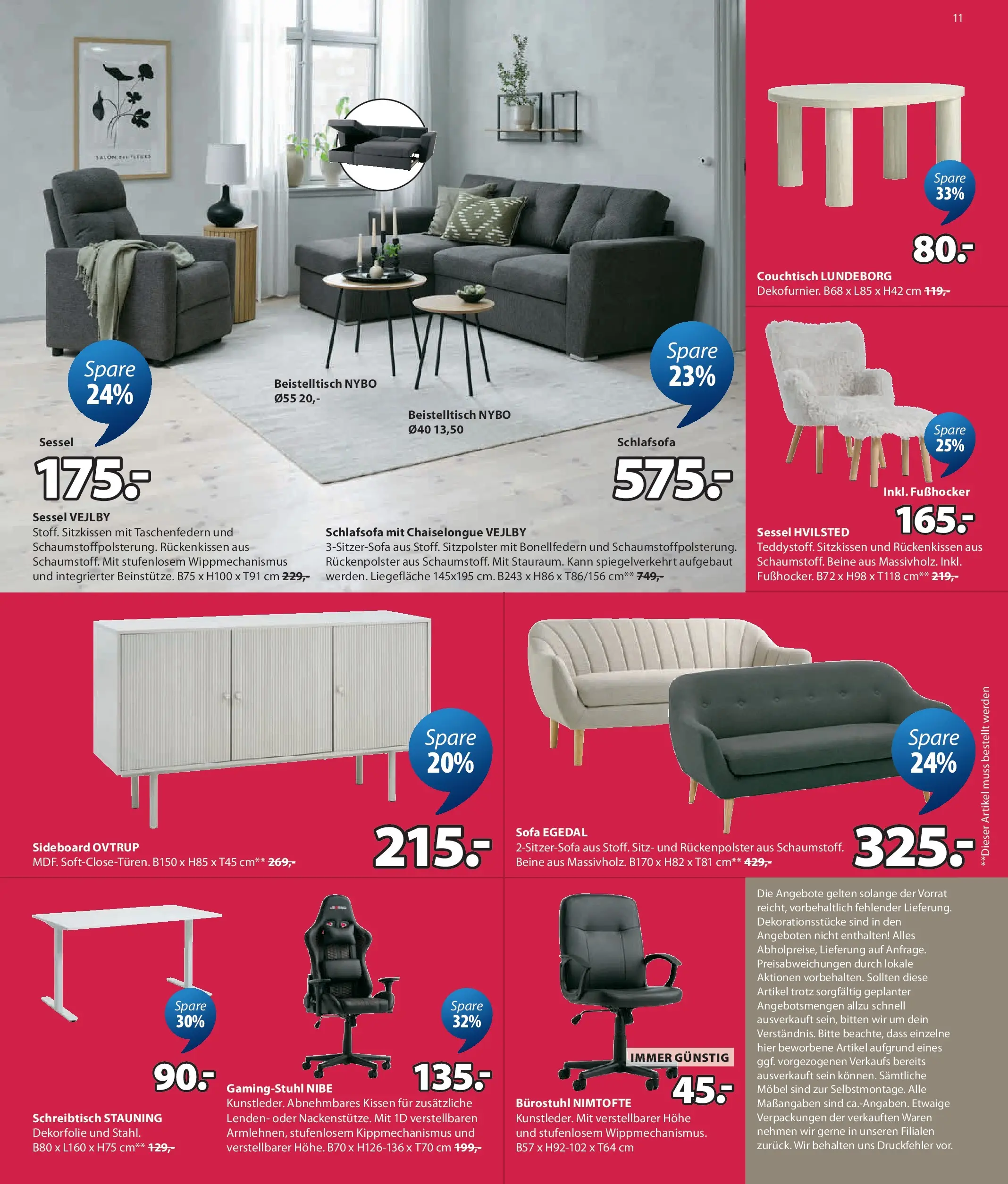 JYSK - JYSK: Sale Spare Bis Zu 70% von 29.07.2026 - Aktuelle Angebote | Seite: 11 | Produkte: Kissen, Sofa, Sessel, Couchtisch