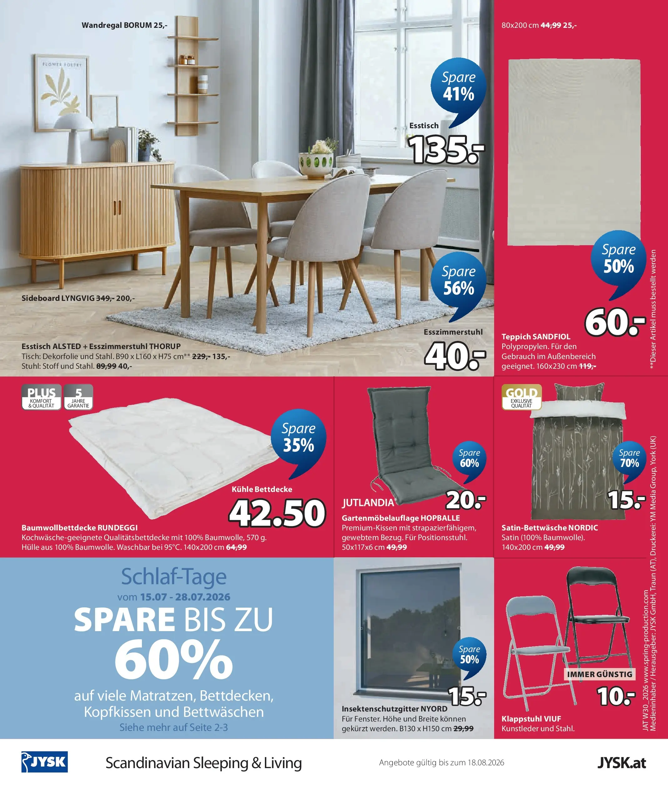 JYSK - JYSK: Sale Spare Bis Zu 70% von 29.07.2026 - Aktuelle Angebote | Seite: 12 | Produkte: Hülle, Tisch, Stuhl, Teppich