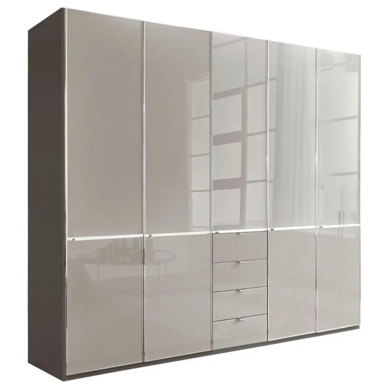 Dreht&uuml;renschrank in Grau, Dunkelgrau