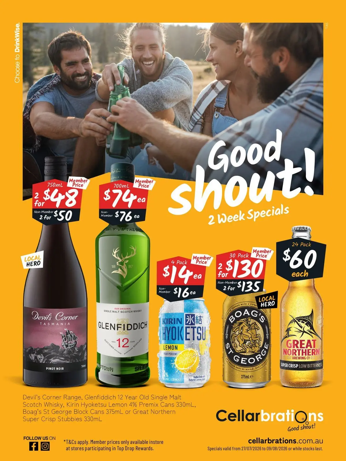 Cellarbrations - Good Shout! 27/07 - 27/07/2026 > weekly / monthly specials | Page: 1 | Products: Lemon, Scotch