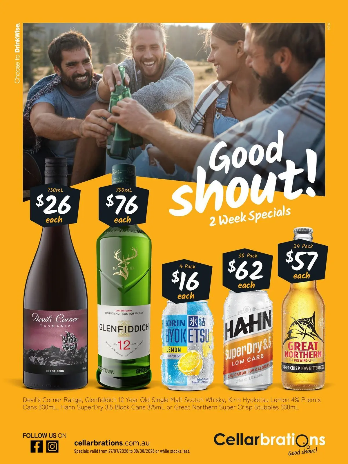 Cellarbrations - Good Shout! 27/07 - 27/07/2026 > weekly / monthly specials | Page: 1 | Products: Lemon, Scotch