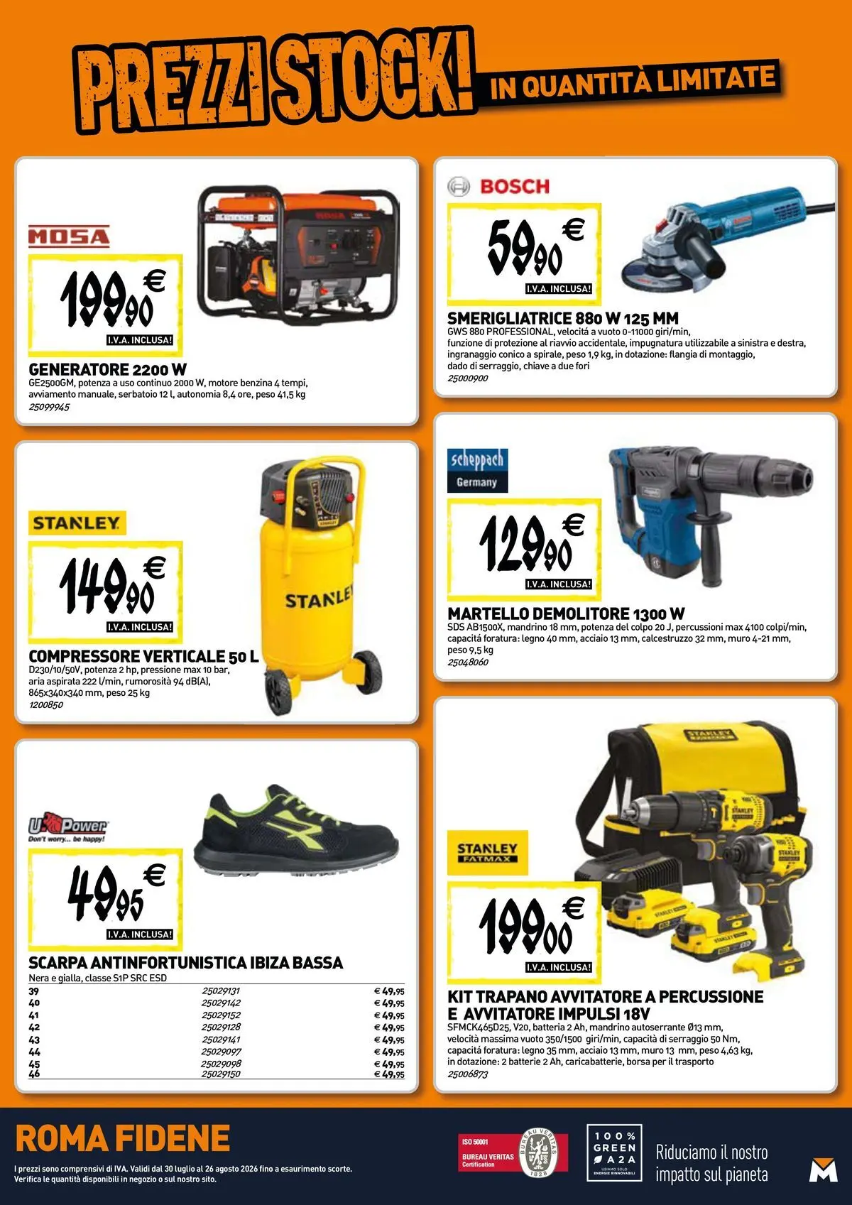 Nuovo TECNOMAT - Straordinari prezzi stock! dal 30/07/2026 > offerte anteprima 🛍️ | Pagina: 18 | Prodotti: Generatore, Martello, Smerigliatrice, Batteria