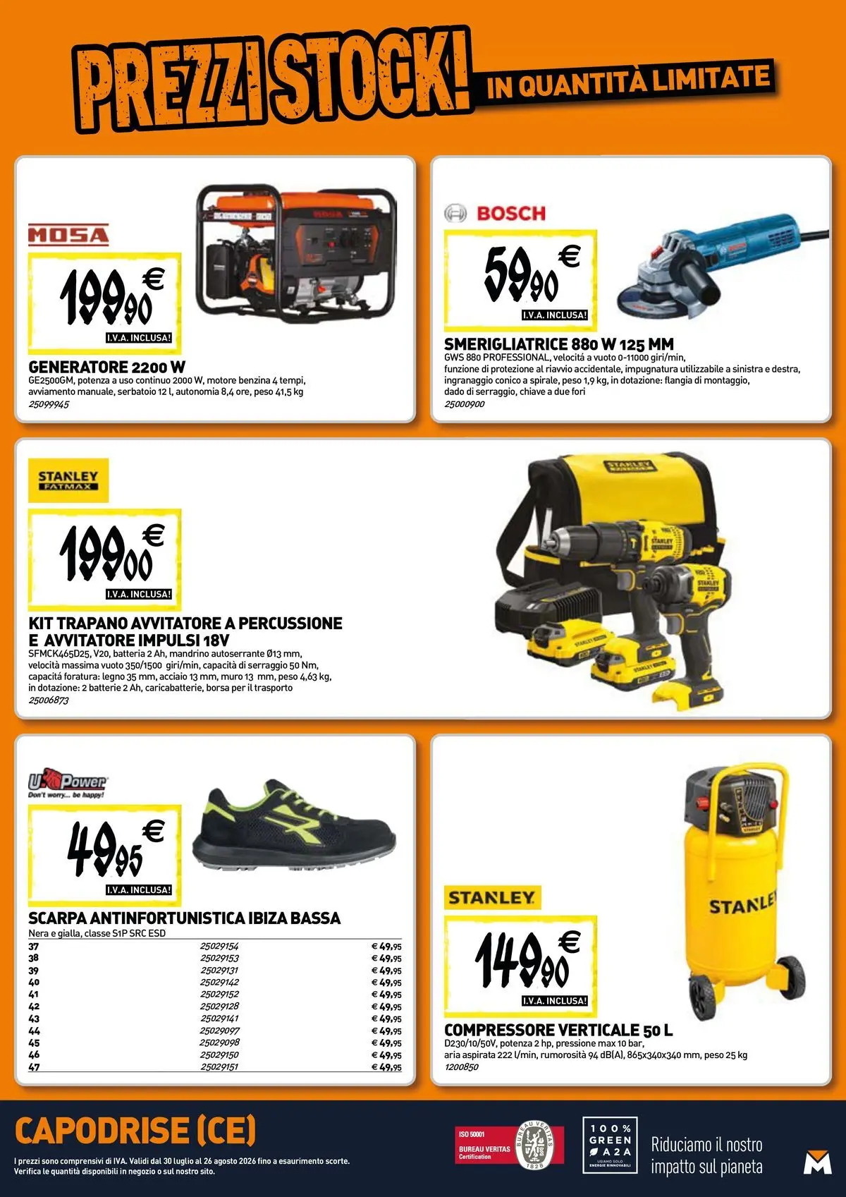 Nuovo TECNOMAT - Straordinari prezzi stock! dal 30/07/2026 > offerte anteprima 🛍️ | Pagina: 19 | Prodotti: Compressore, Trapano, Generatore, Batterie