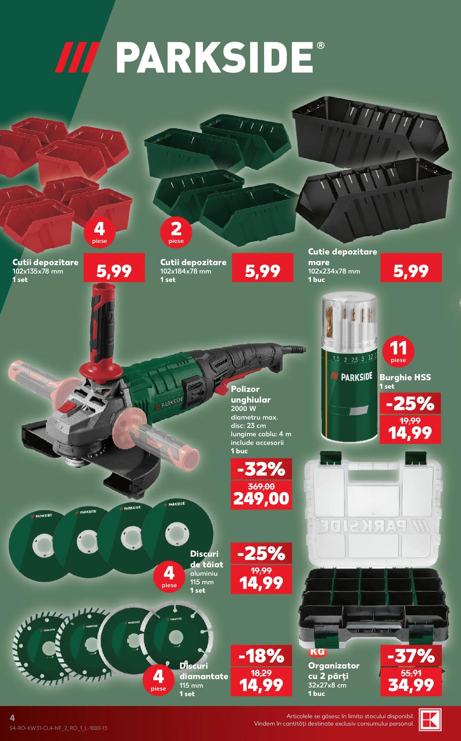Kaufland Viseu de Sus 29.07.2026 - Revista si Oferta | Pagină: 4 | Produse: Cablu, Disc, Polizor, Cutie