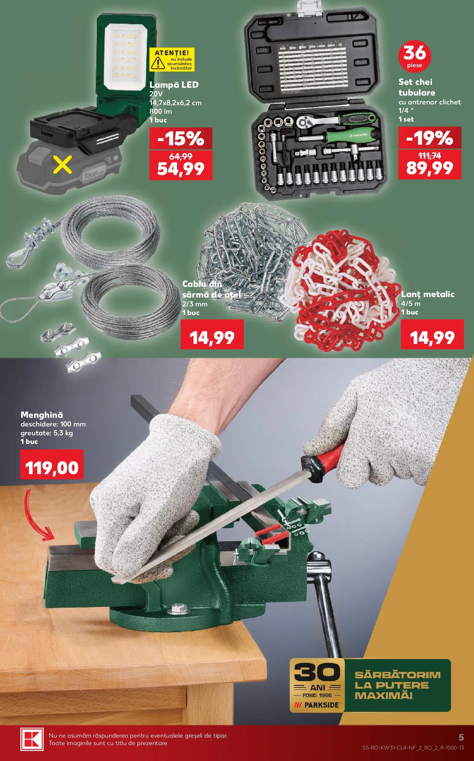 Kaufland Viseu de Sus 29.07.2026 - Revista si Oferta | Pagină: 5 | Produse: Încărcător, Cablu, Babak, Lampă