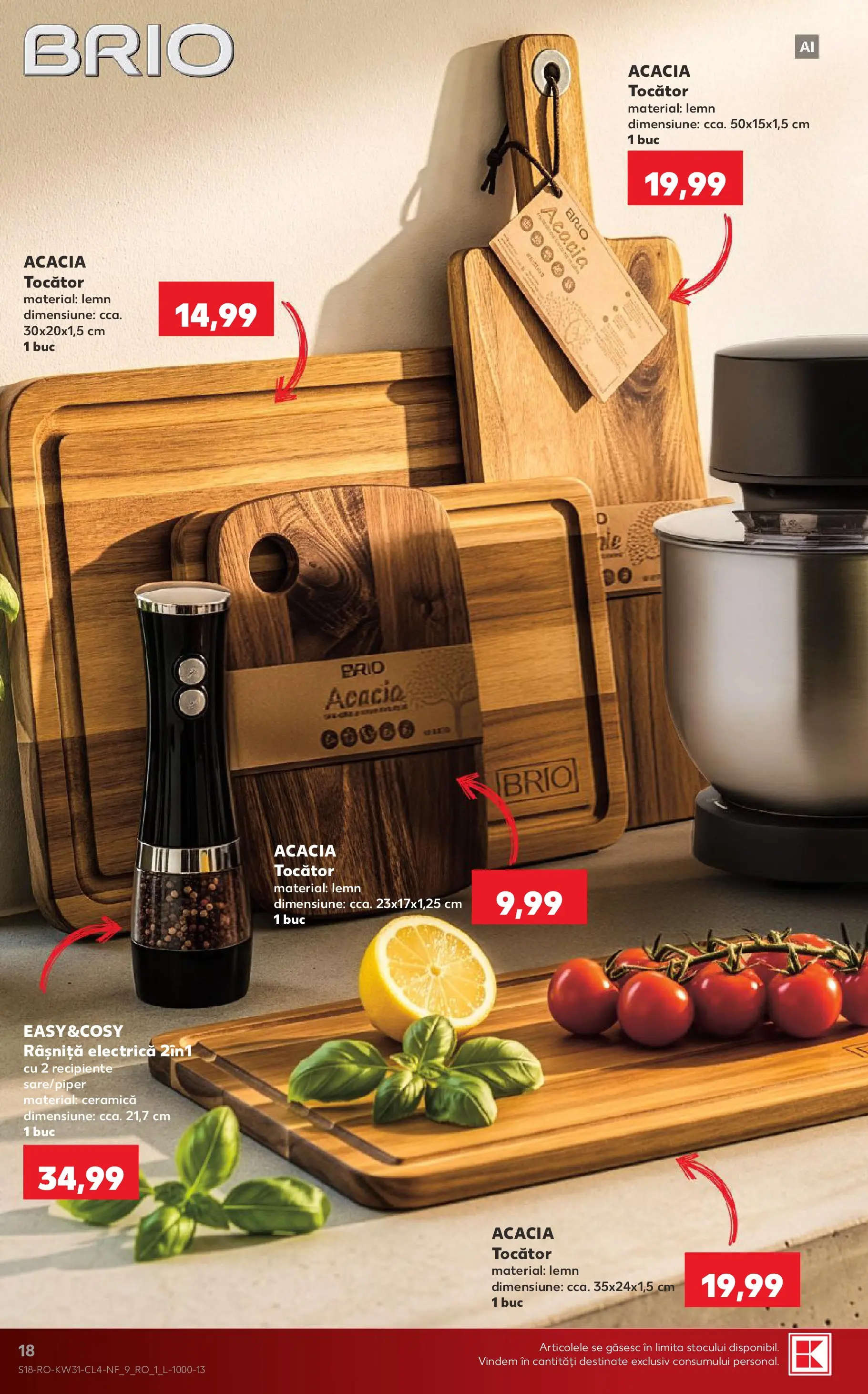 Kaufland Viseu de Sus 29.07.2026 - Revista si Oferta | Pagină: 18 | Produse: Recipiente, Tocător