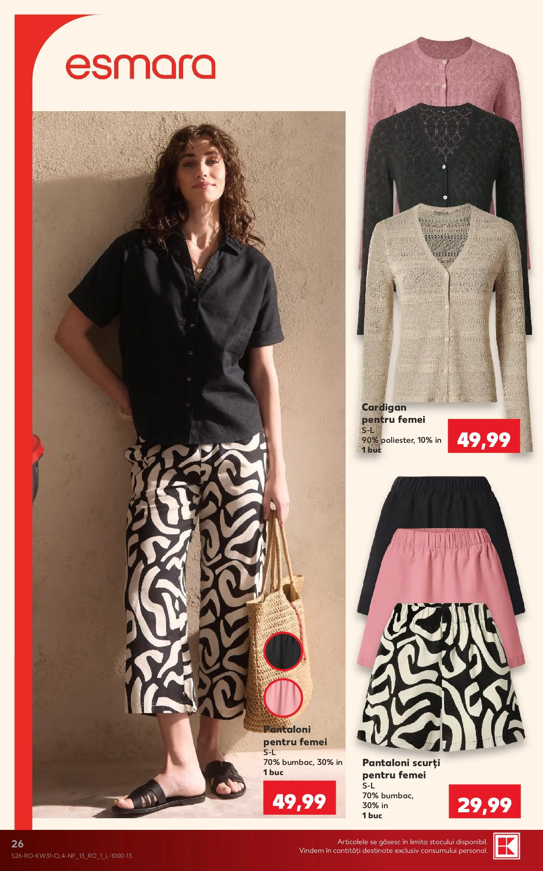 Kaufland Viseu de Sus 29.07.2026 - Revista si Oferta | Pagină: 26 | Produse: Cardigan, Pantaloni, Pantaloni scurți