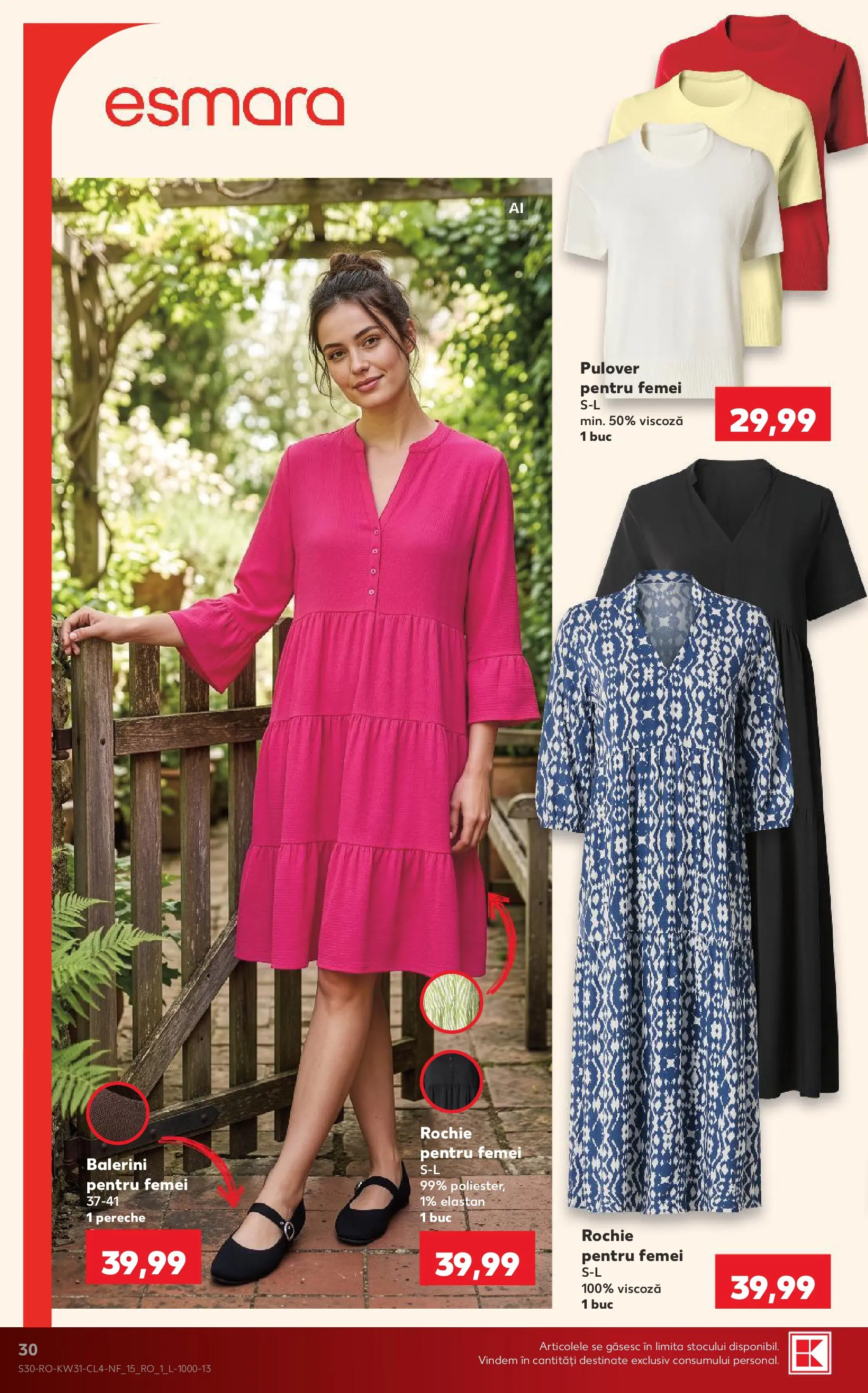 Kaufland Viseu de Sus 29.07.2026 - Revista si Oferta | Pagină: 30 | Produse: Rochie, Pulover, Balerini