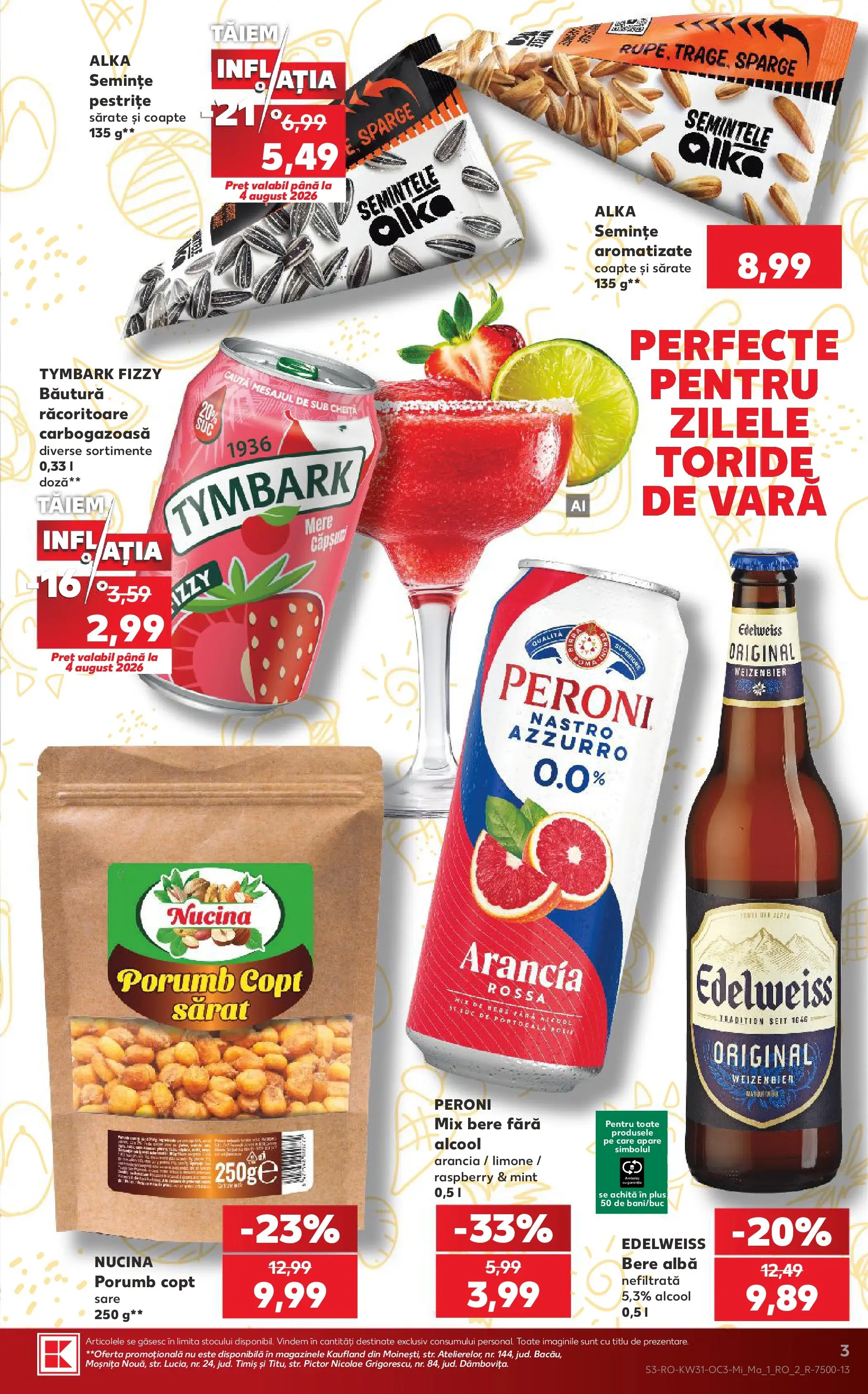 Kaufland Viseu de Sus 29.07.2026 - Revista si Oferta | Pagină: 3 | Produse: Bere, Mere, Porumb, Sare