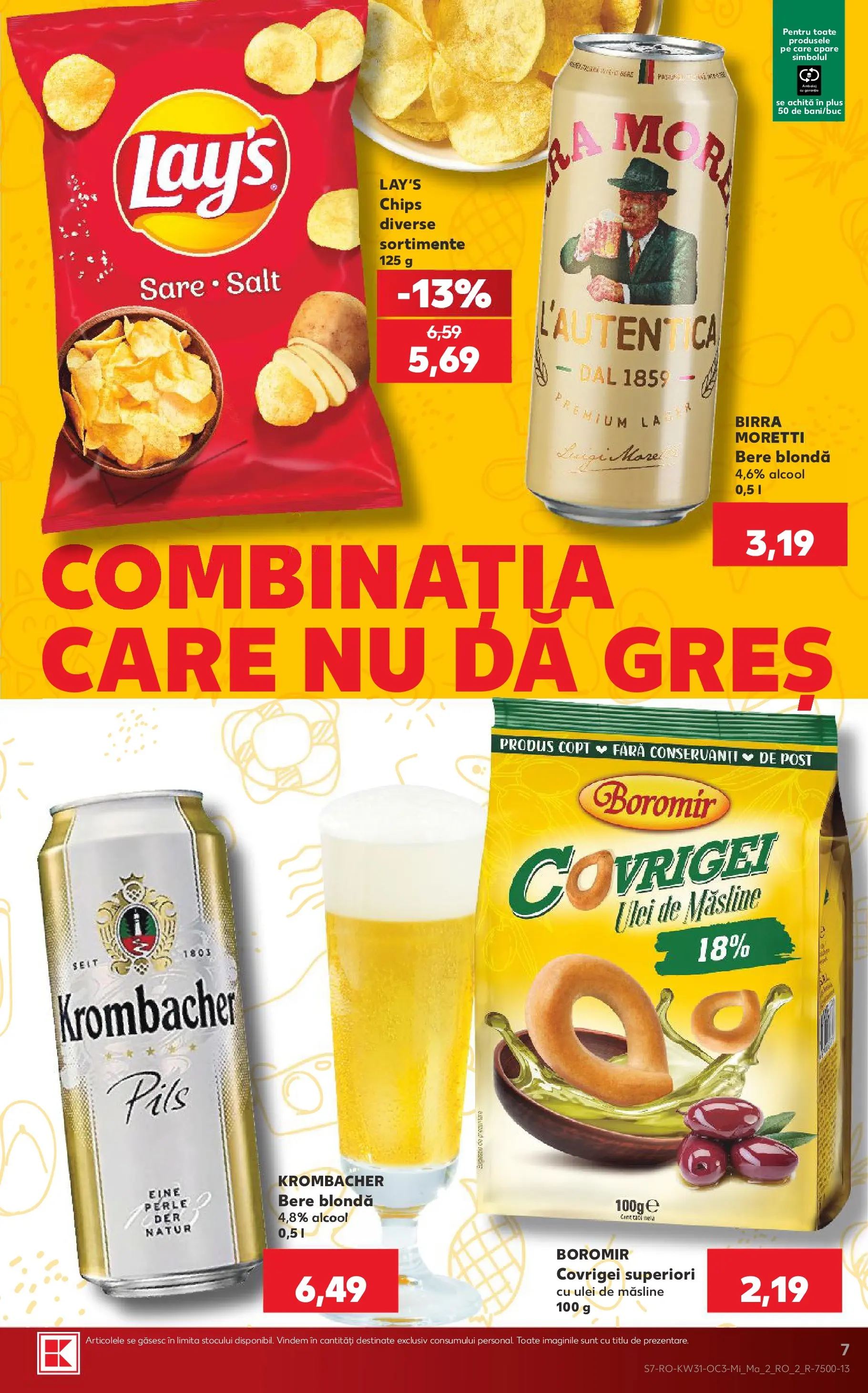 Kaufland Viseu de Sus 29.07.2026 - Revista si Oferta | Pagină: 7 | Produse: Akrilik boya, Măsline, Covrigei, Bere