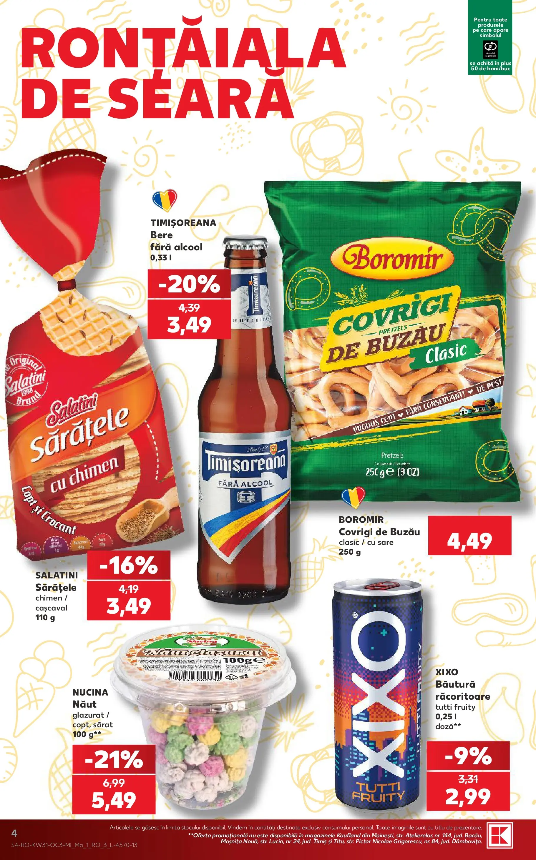 Kaufland Comarnic 29.07.2026 - Revista si Oferta | Pagină: 4 | Produse: Cașcaval, Bere, Sare