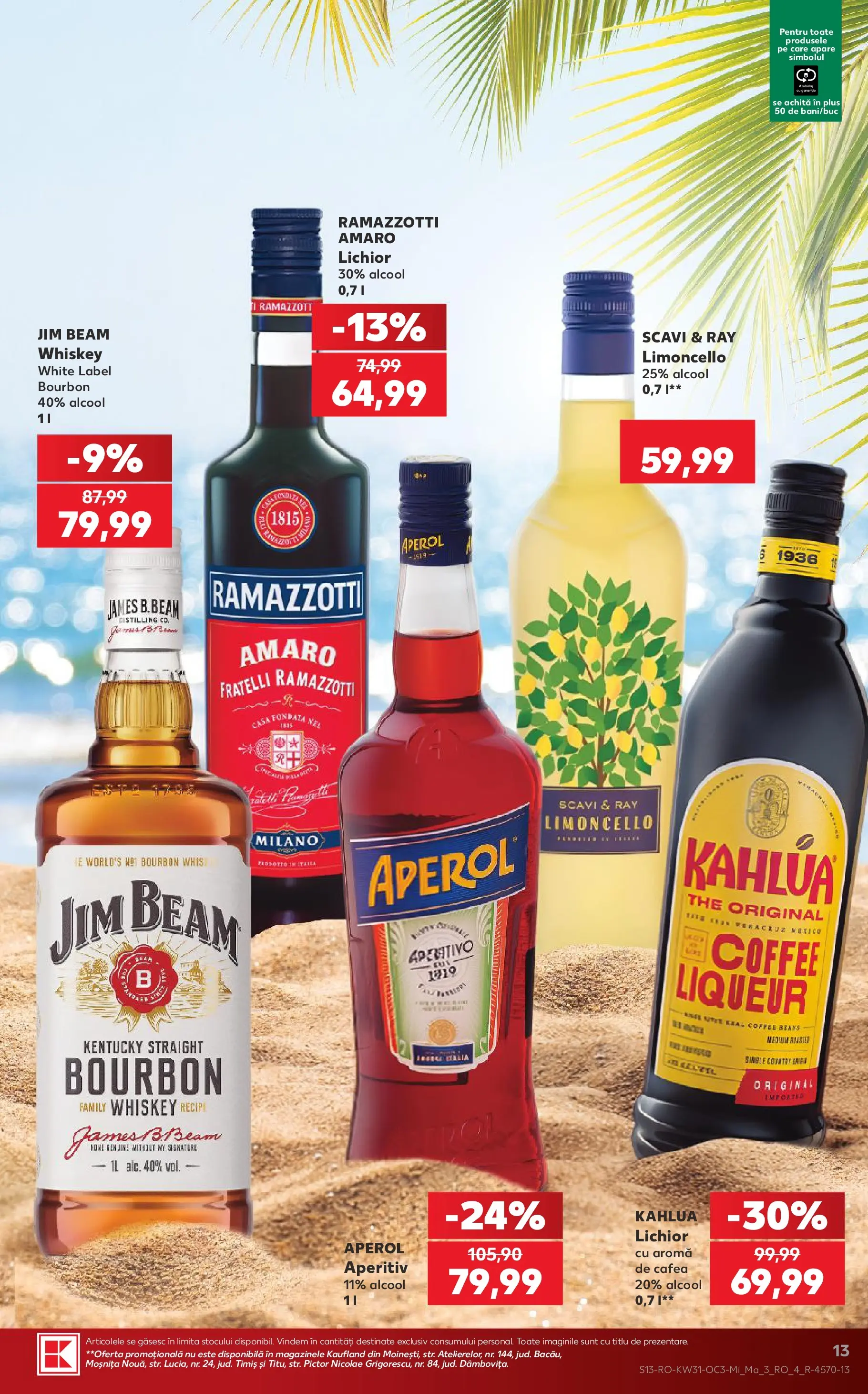 Kaufland Comarnic 29.07.2026 - Revista si Oferta | Pagină: 13 | Produse: Lichior, Cafea, Bourbon, Aperol