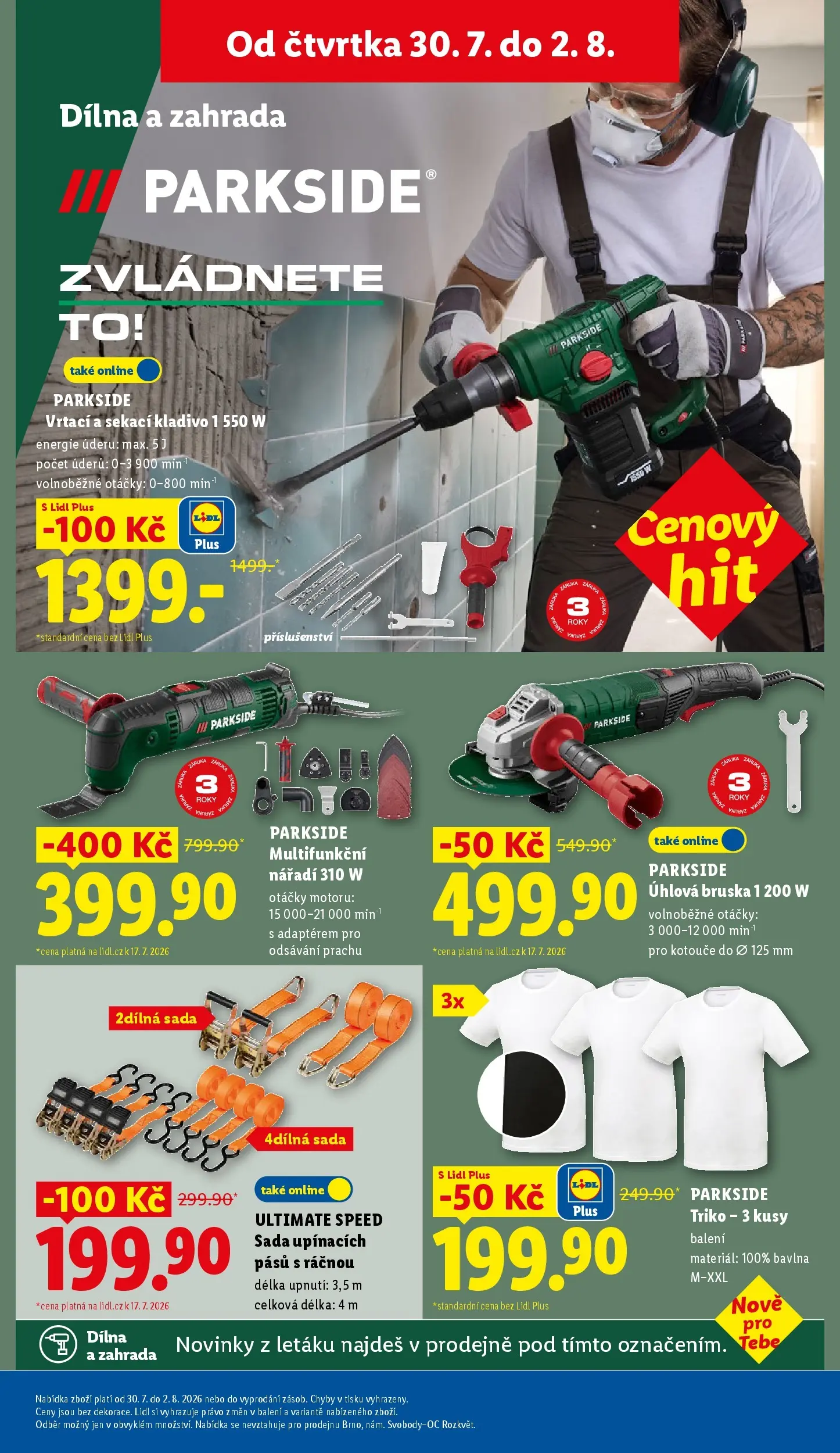 Lidl leták od 27.07.2026 - Nový akční leták | Strana: 15 | Produkty: Parkside, Zahrada, Bruska, Úhlová bruska
