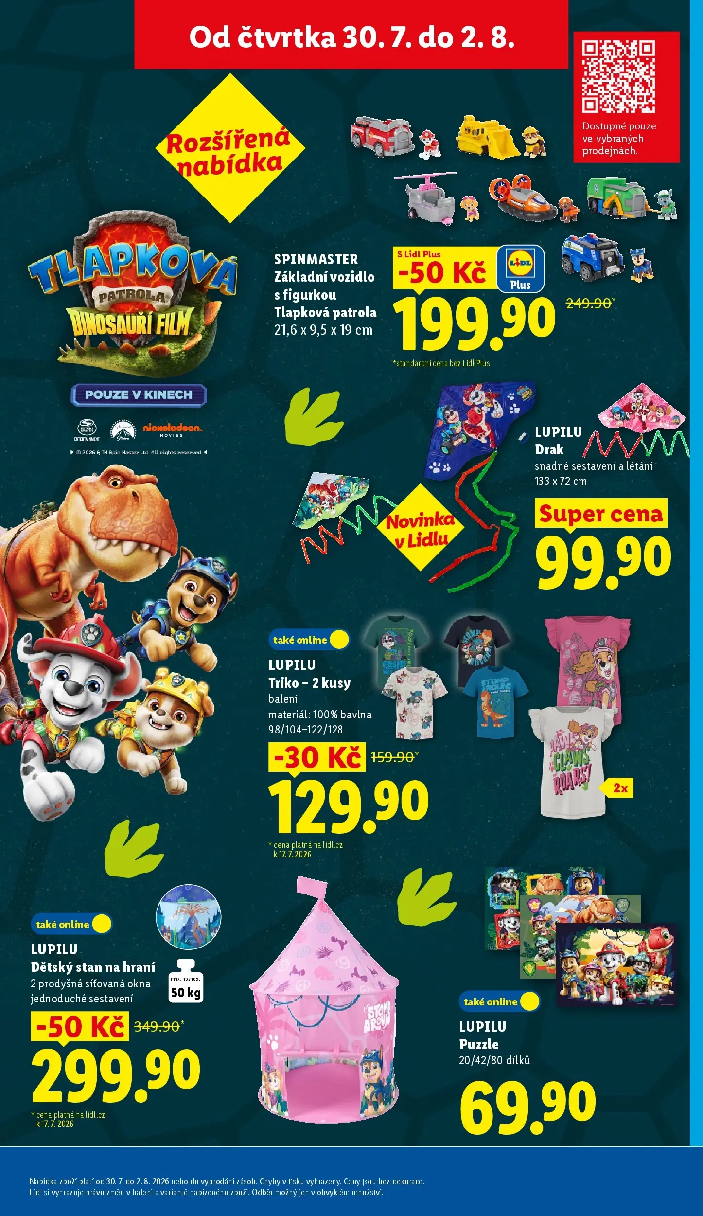 Lidl leták od 27.07.2026 - Nový akční leták | Strana: 21 | Produkty: Tlapková patrola, Dinosauři, Puzzle, Stan