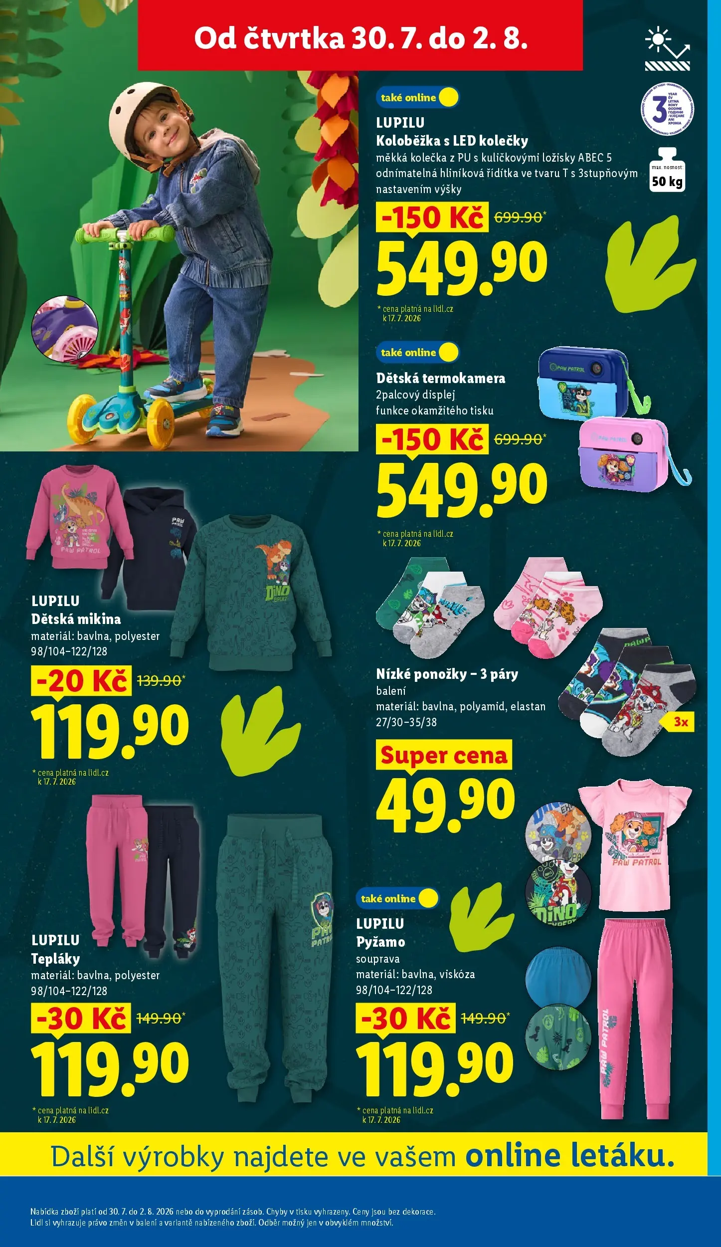 Lidl leták od 27.07.2026 - Nový akční leták | Strana: 23 | Produkty: Ponožky, Pyžamo, Tepláky, LED