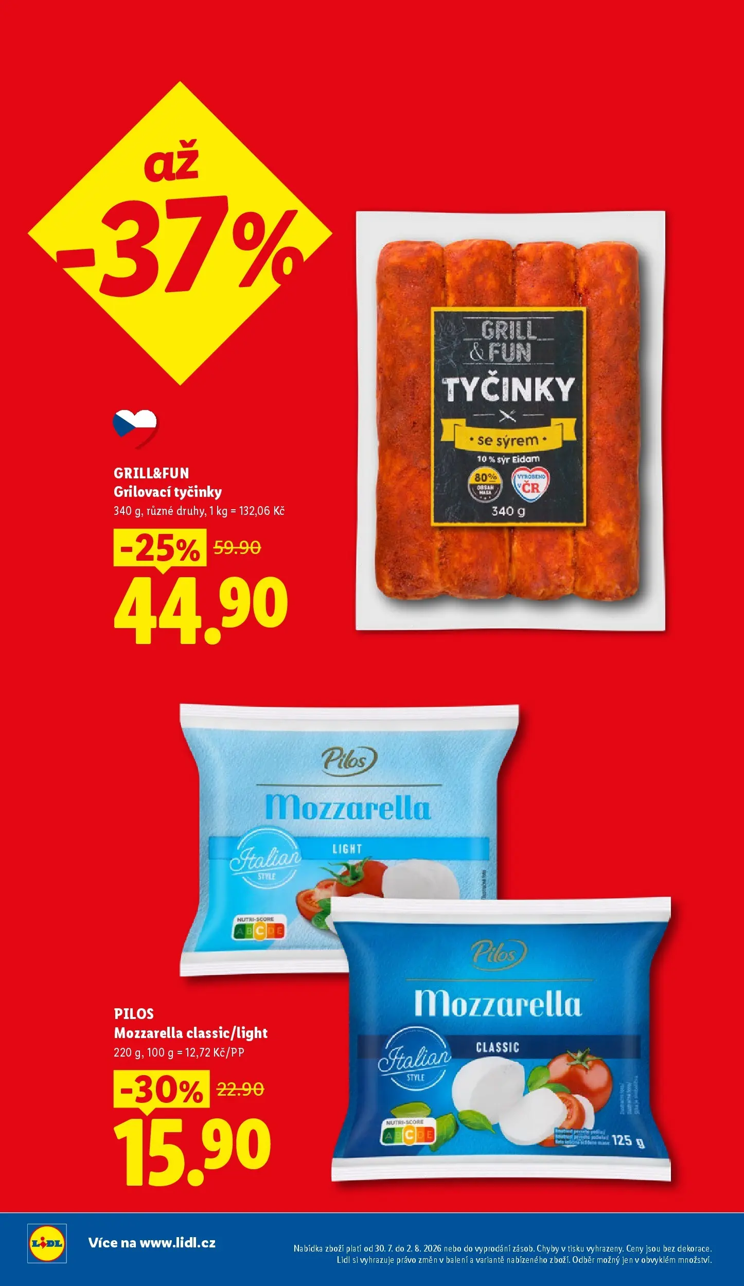 Lidl leták od 30.07.2026 - Nový akční leták | Strana: 10 | Produkty: Sýr, Tyčinky, Eidam, Mozzarella