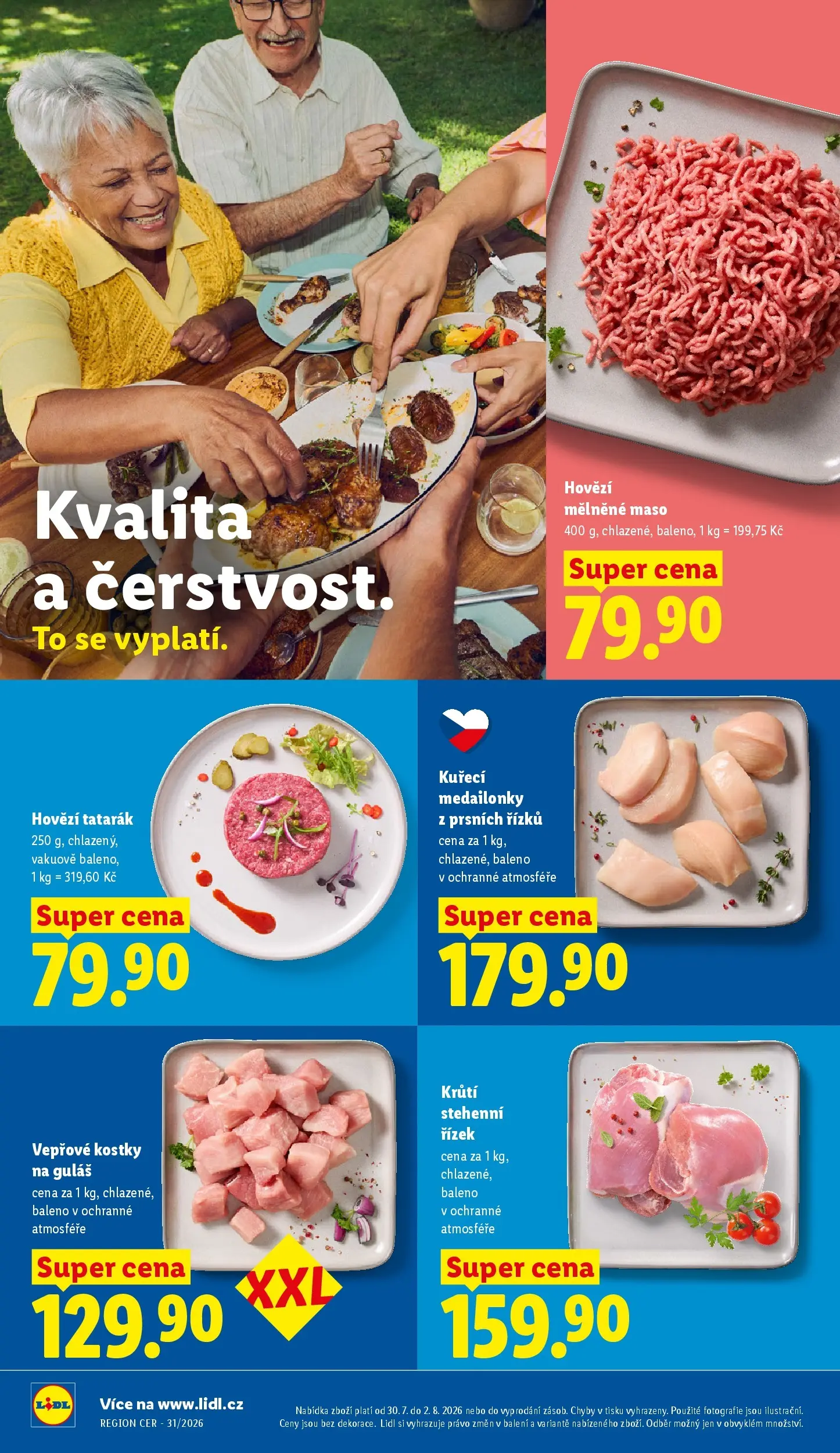 Lidl leták od 30.07.2026 - Nový akční leták | Strana: 20 | Produkty: Hovězí, Steak, Kostky, Tatarák