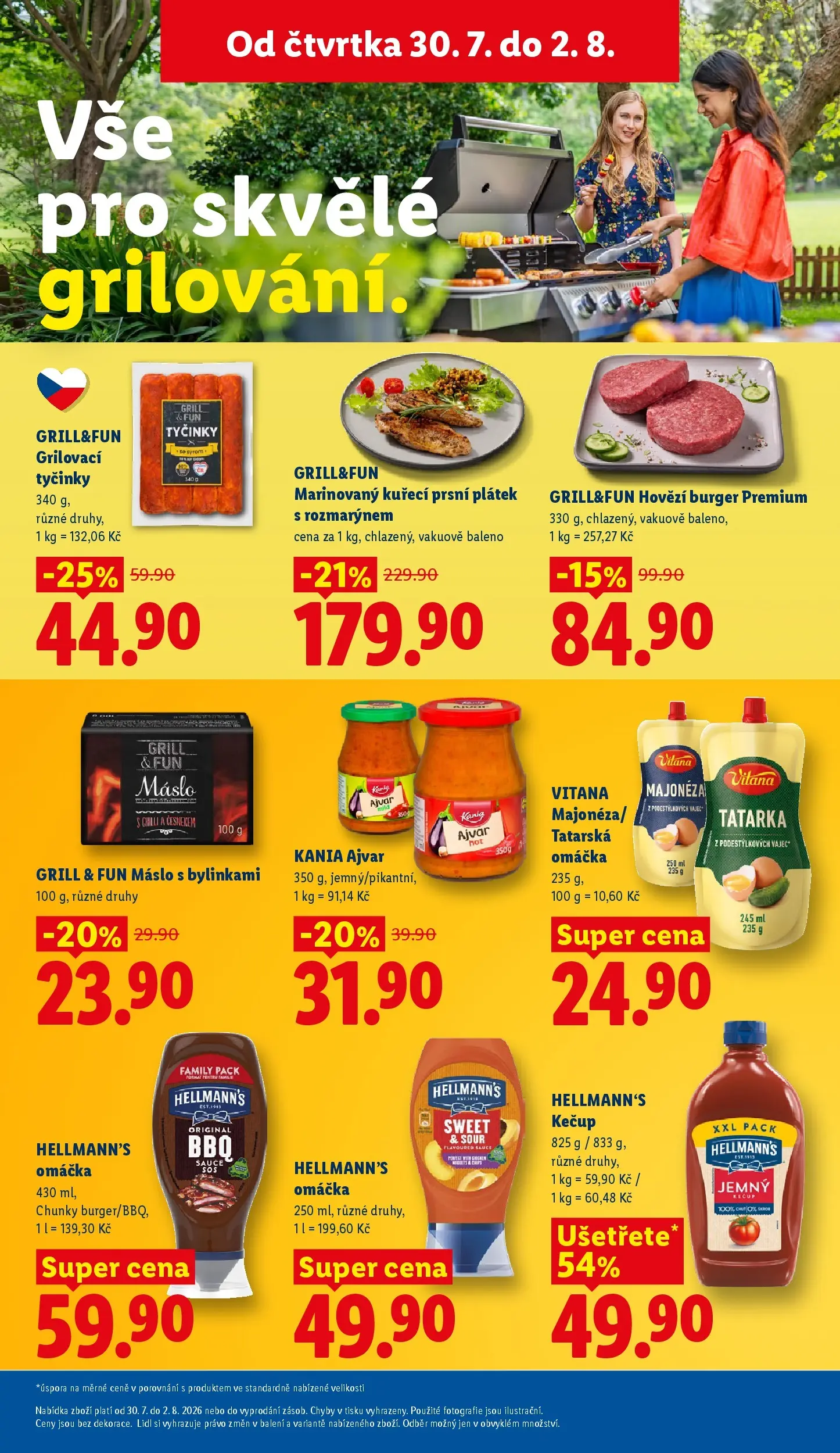 Lidl leták od 30.07.2026 - Nový akční leták | Strana: 21 | Produkty: Tatarka, Tyčinky, Hovězí burger, Hellmann's kečup