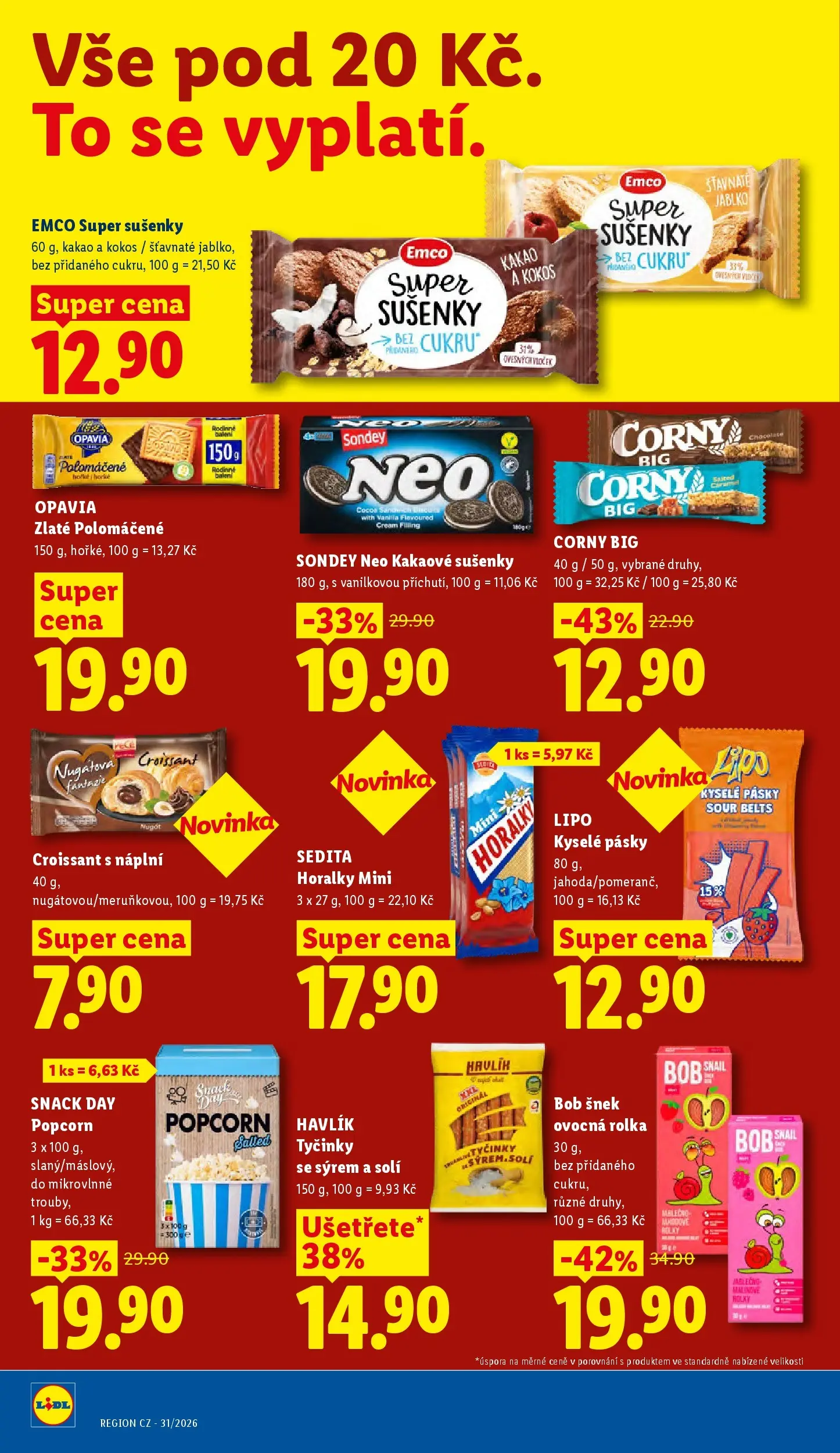 Lidl leták od 30.07.2026 - Nový akční leták | Strana: 26 | Produkty: Cookies, Tyčinky, Popcorn, Sušenky