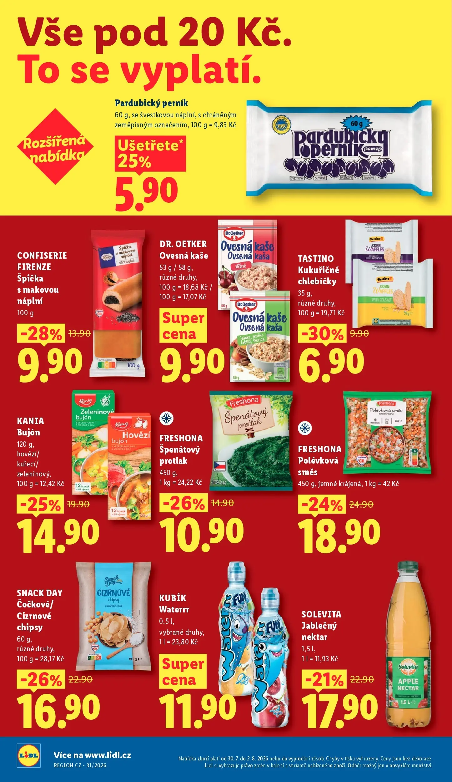 Lidl leták od 30.07.2026 - Nový akční leták | Strana: 28 | Produkty: Ovesná kaše, Apple, Bujón, Solevita