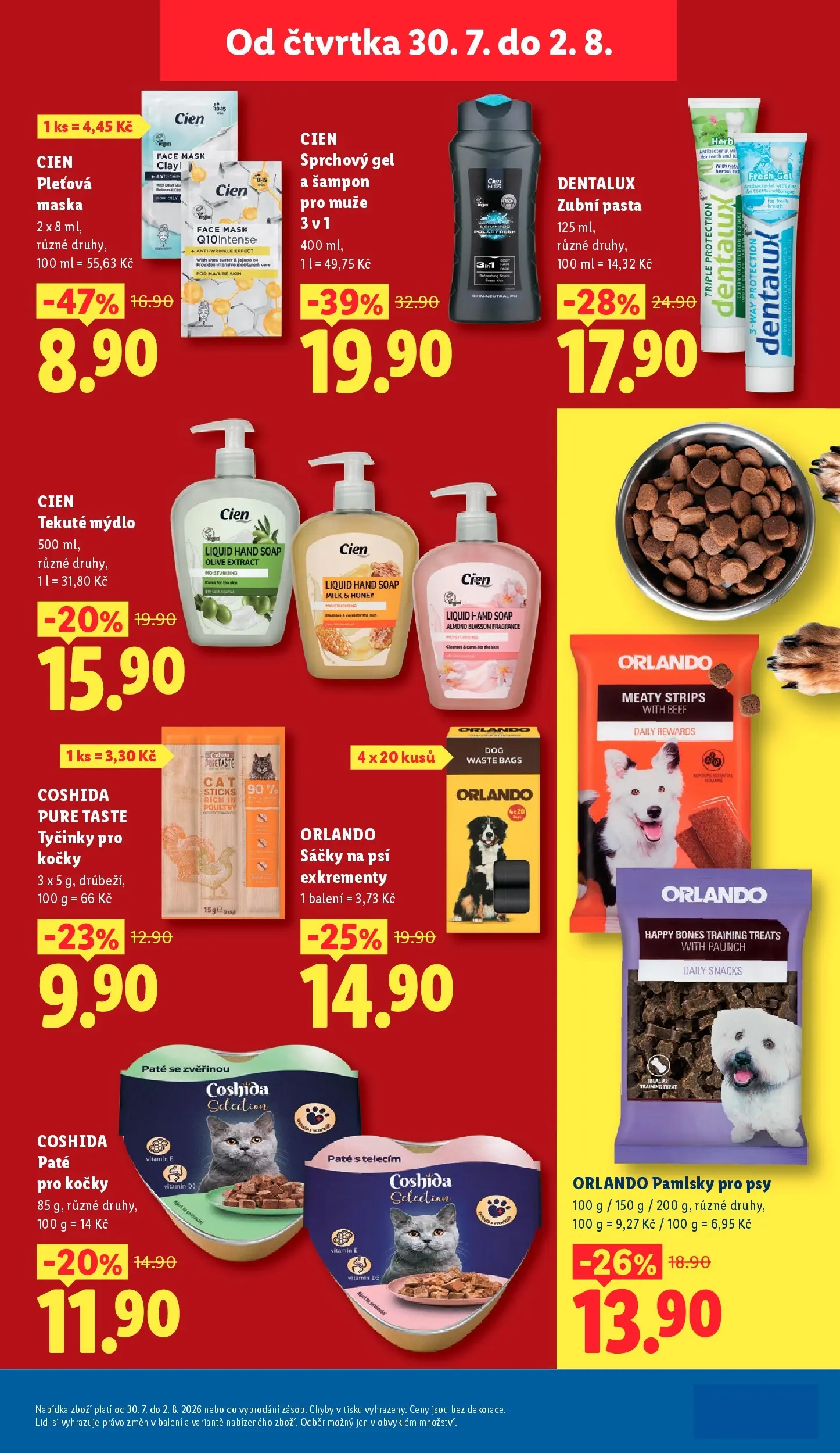 Lidl leták od 30.07.2026 - Nový akční leták | Strana: 29 | Produkty: Pleťová maska, Mýdlo, Zubní pasta, Maska