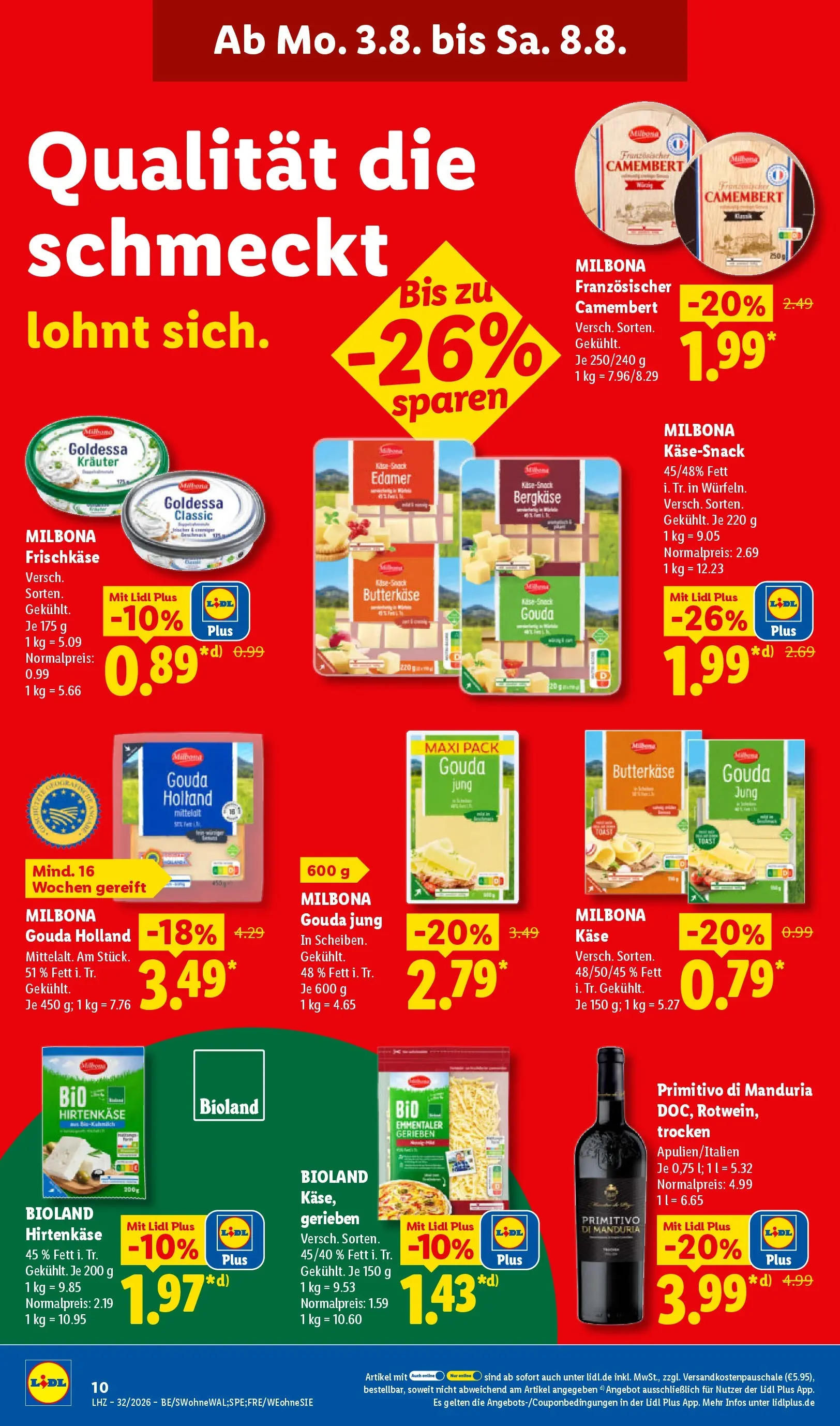 Lidl Prospekt Künzell (ab 03.08.2026) » Angebote online | Seite: 26 | Produkte: Toast, Gouda, Edamer, Frischkase Lidl Prospekt Künzell (ab 03.08.2026) zum Blättern » Angebote | Seite: 26 | Produkte: Toast, Gouda, Edamer, Frischkase