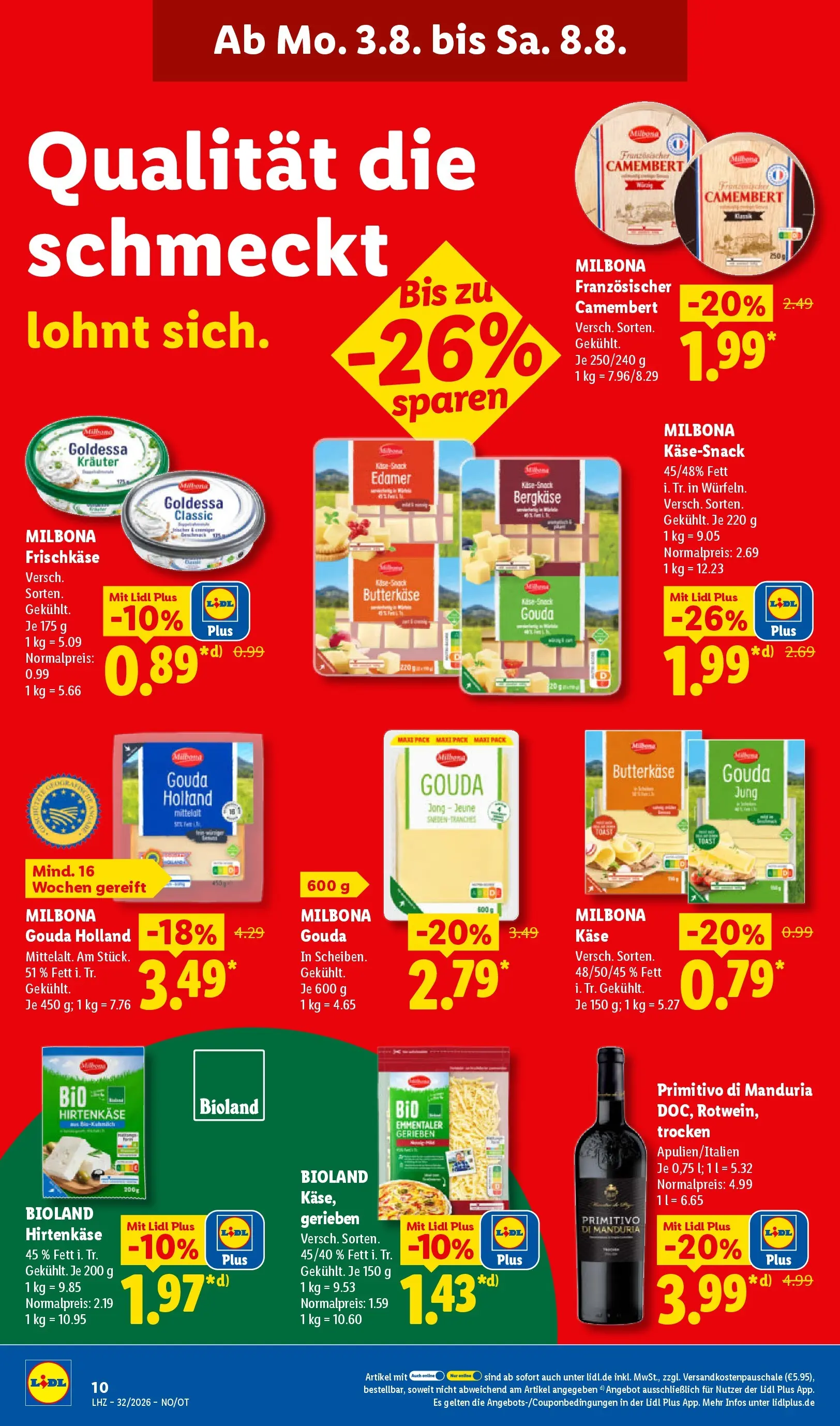 Lidl Prospekt Nordenham (ab 03.08.2026) ยป Angebote online | Seite: 26 | Produkte: Kรคse, Toast, Edamer, Frischkase Lidl Prospekt Nordenham (ab 03.08.2026) zum Blรคttern ยป Angebote | Seite: 26 | Produkte: Kรคse, Toast, Edamer, Frischkase