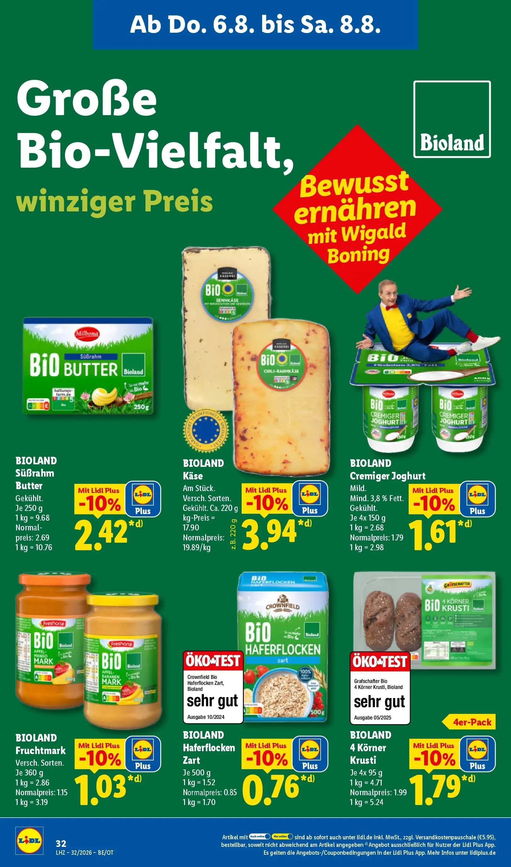 Lidl Prospekt Mahlow (ab 03.08.2026) zum Blättern » Angebote | Seite: 56 | Produkte: Käse, Joghurt, Äpfel, Bananen