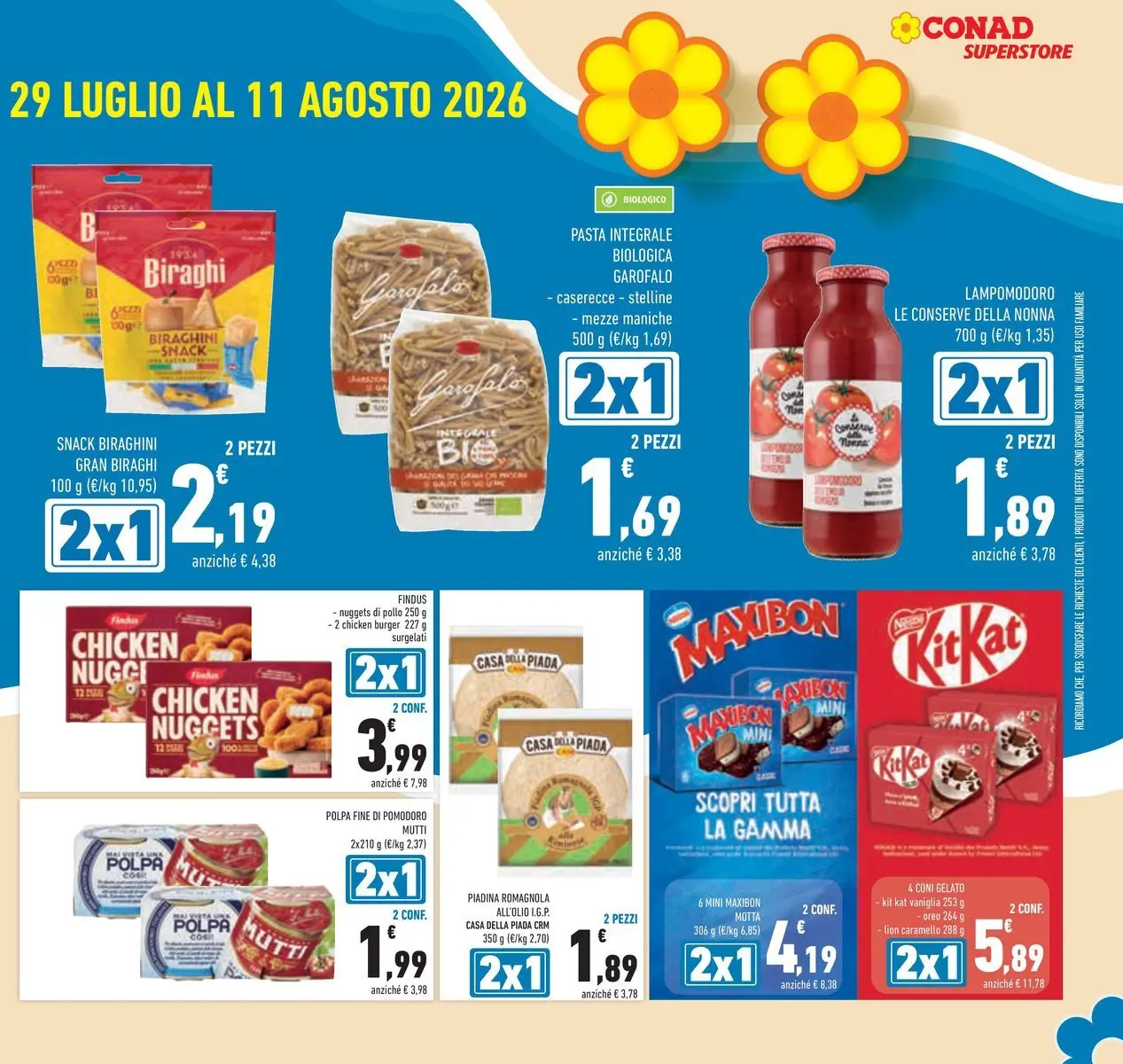 Volantino Conad dal 29/07/2026 > Anteprima | Pagina: 5 | Prodotti: Gelato, Nuggets, Pomodoro, Piadina