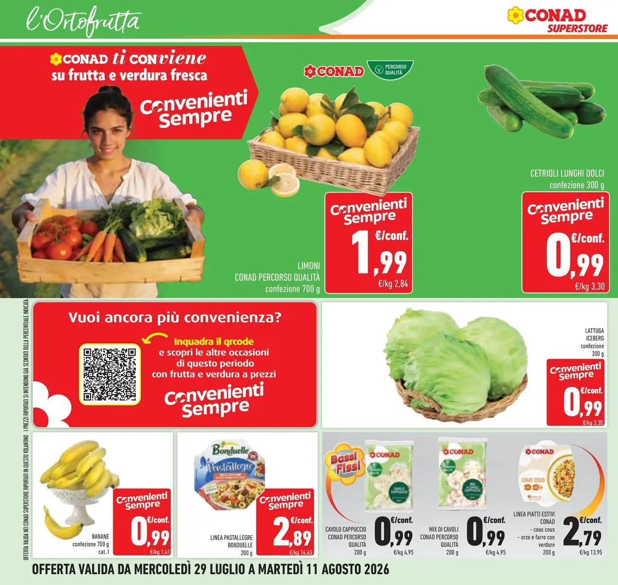 Volantino Conad dal 29/07/2026 > Anteprima | Pagina: 10 | Prodotti: Verdure, Frutta, Pasta, Cavolo