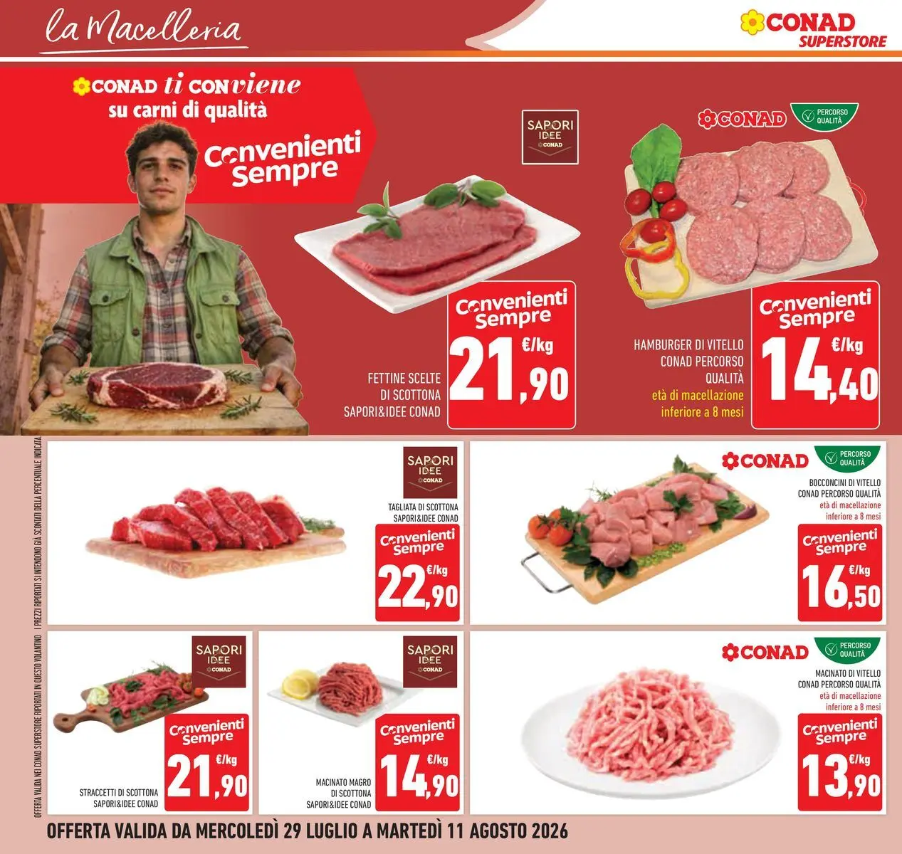 Volantino Conad dal 29/07/2026 > Anteprima | Pagina: 12 | Prodotti: Vitello, Hamburger, Macinato