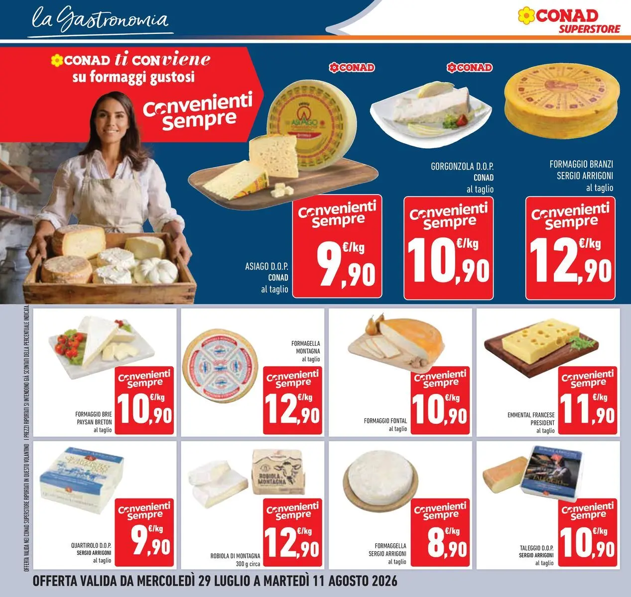 Volantino Conad dal 29/07/2026 > Anteprima | Pagina: 14 | Prodotti: Formaggio, Gorgonzola, Robiola, Emmental