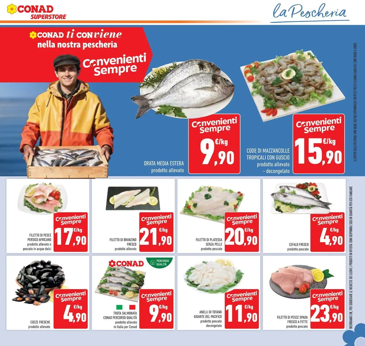 Volantino Conad dal 29/07/2026 > Anteprima | Pagina: 17 | Prodotti: Pesce, Branzino, Totano, Pesce spada