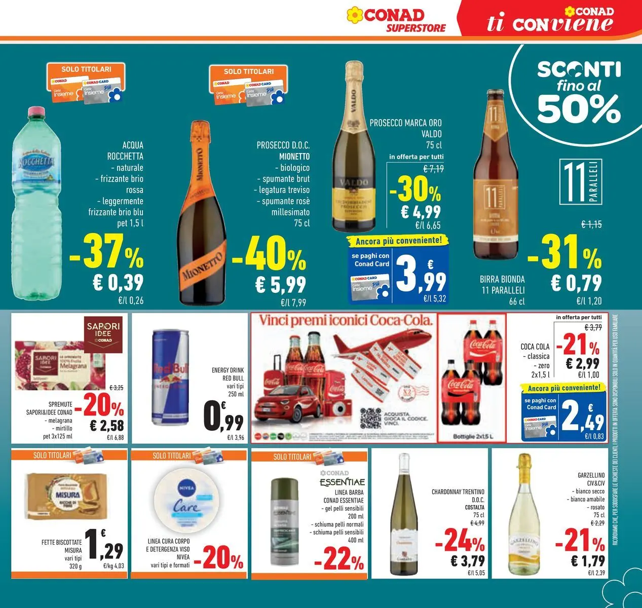 Volantino Conad dal 29/07/2026 > Anteprima | Pagina: 25 | Prodotti: Birra, Acqua, Fette biscottate, Coca Cola