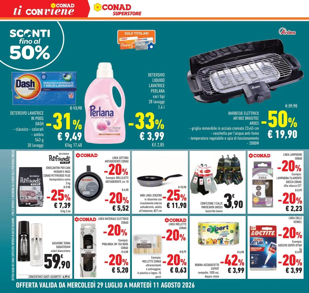 Volantino Conad dal 29/07/2026 > Anteprima | Pagina: 28 | Prodotti: Gasatore, Detergente, Suino, Lavatrice