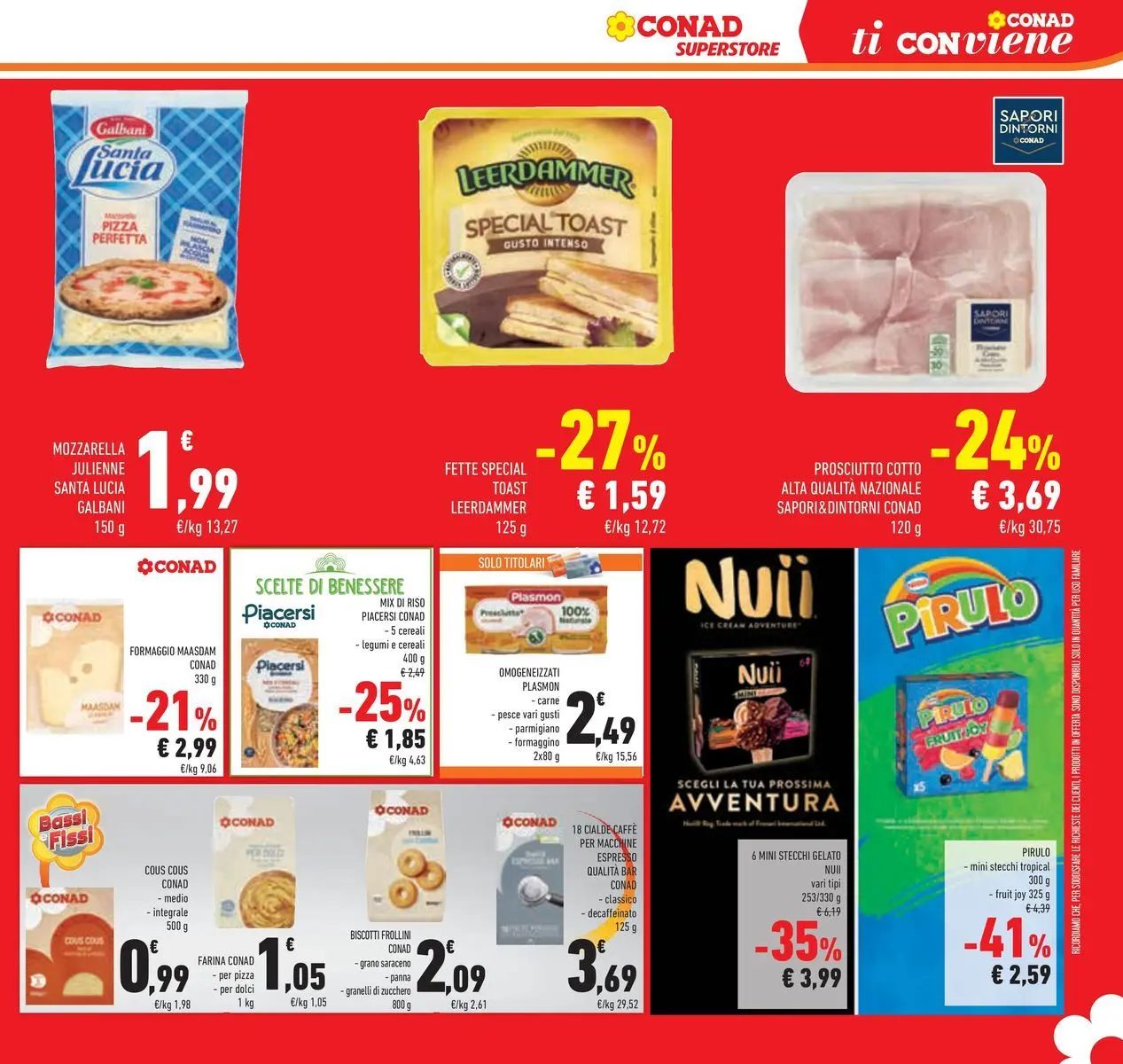 Volantino Conad dal 29/07/2026 > Anteprima | Pagina: 31 | Prodotti: Biscotti, Mozzarella, Formaggio, Prosciutto