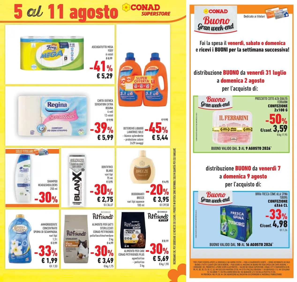 Volantino Conad dal 29/07/2026 > Anteprima | Pagina: 41 | Prodotti: Prosciutto Cotto, Birra, Ammorbidente, Asciugatutto