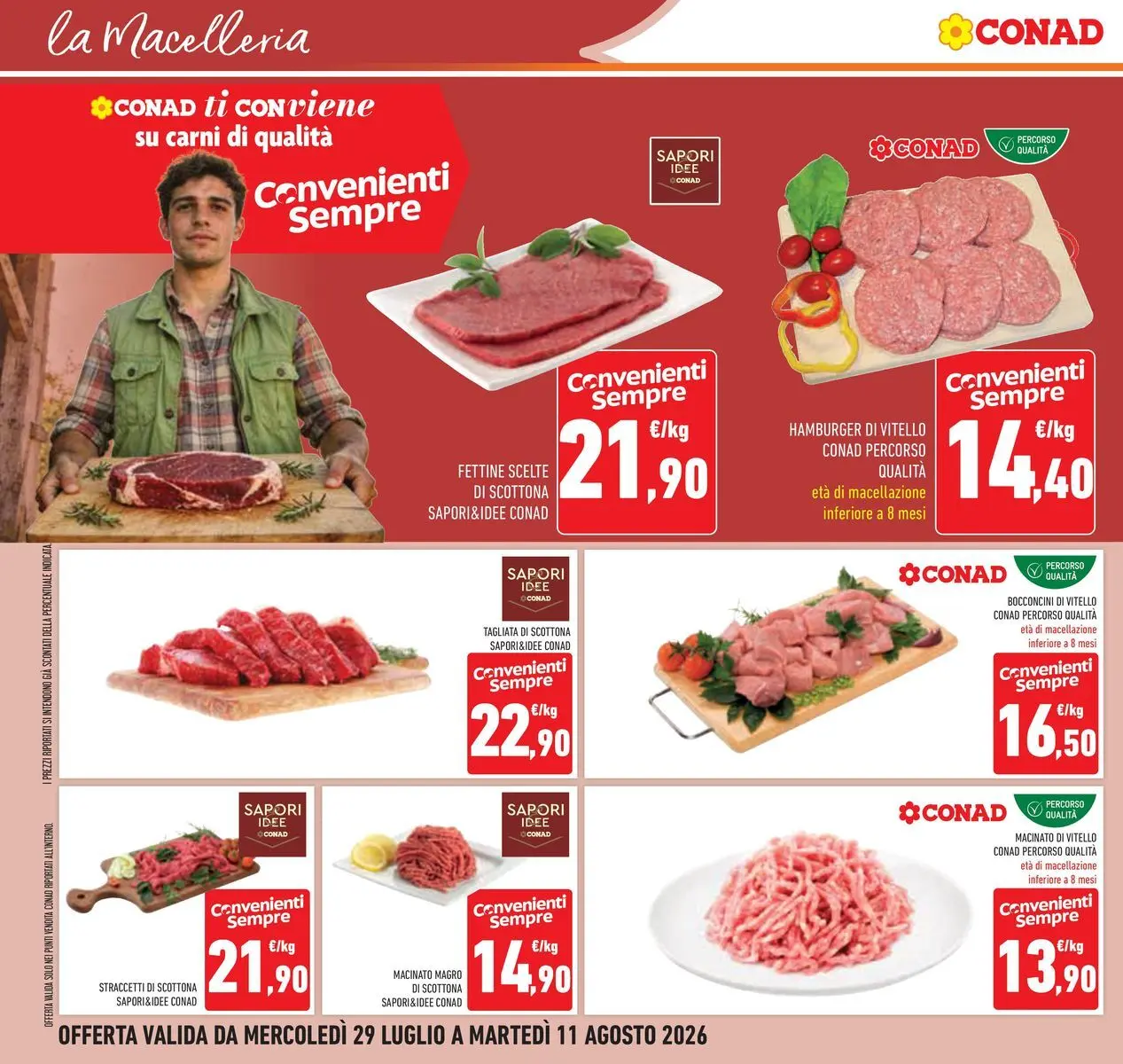 Volantino Conad dal 29/07/2026 > Anteprima | Pagina: 10 | Prodotti: Vitello, Hamburger, Macinato