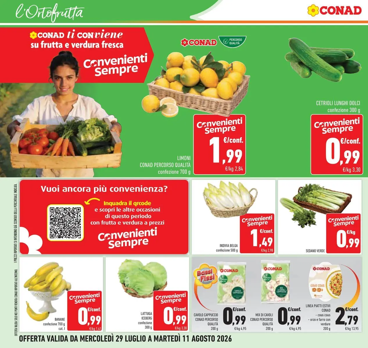 Volantino Conad dal 29/07/2026 > Anteprima | Pagina: 12 | Prodotti: Cavolo, Cous cous, Cappuccio, Lattuga