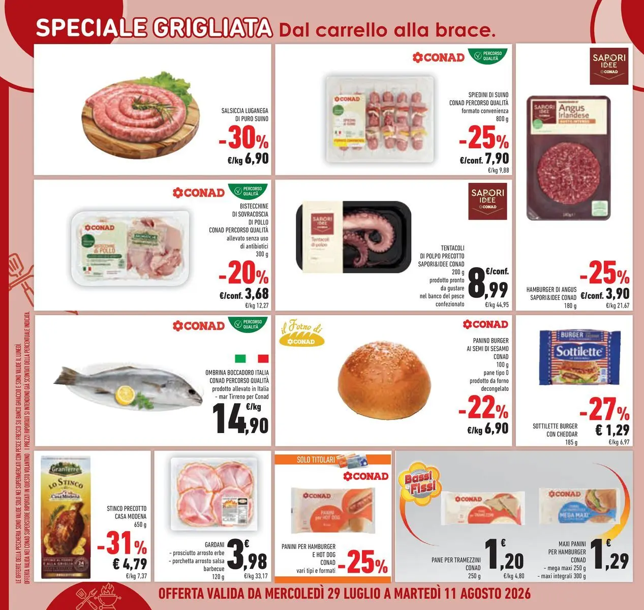 Volantino Conad dal 29/07/2026 > Anteprima | Pagina: 8 | Prodotti: Pollo, Salsiccia, Forno, Hamburger