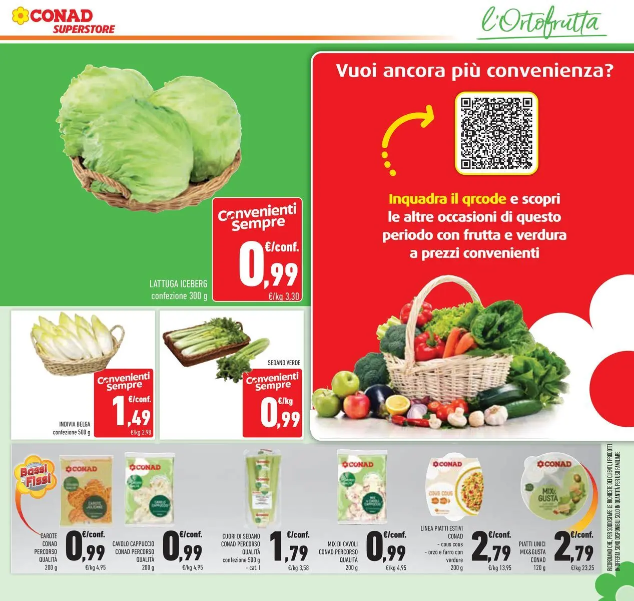 Volantino Conad dal 29/07/2026 > Anteprima | Pagina: 15 | Prodotti: Verdure, Sedano, Cavolo, Lattuga