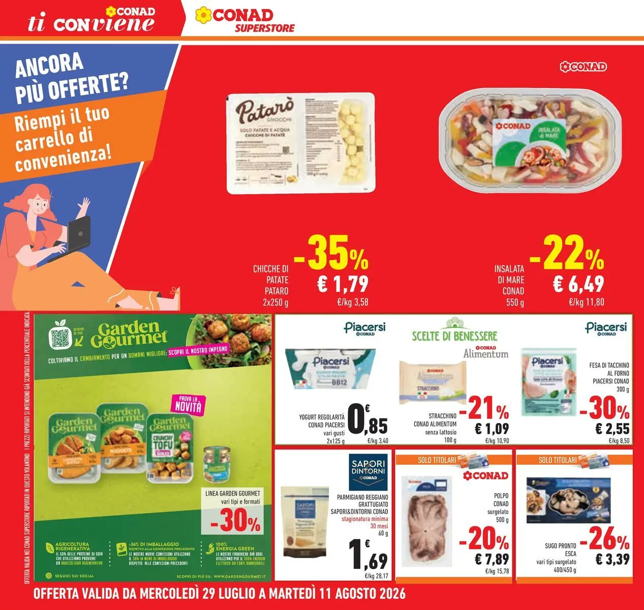Volantino Conad dal 29/07/2026 > Anteprima | Pagina: 28 | Prodotti: Yogurt, Polpo, Gnocchi, Parmigiano